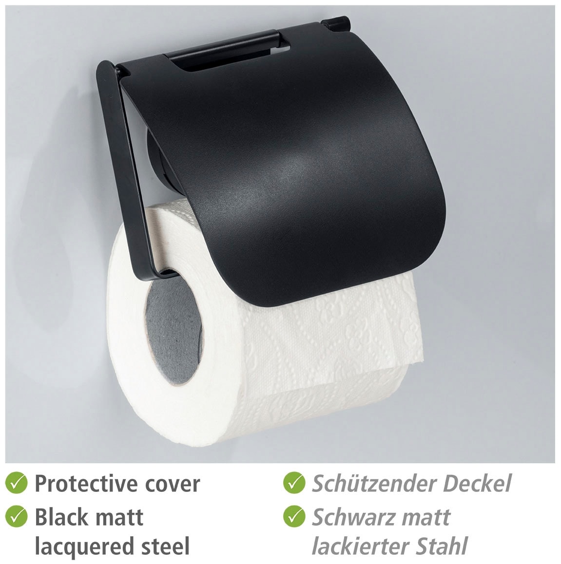 Befestigen Pavia«, | WENKO Deckel, Toilettenpapierhalter BAUR Plus ohne Bohren mit »Static-Loc®