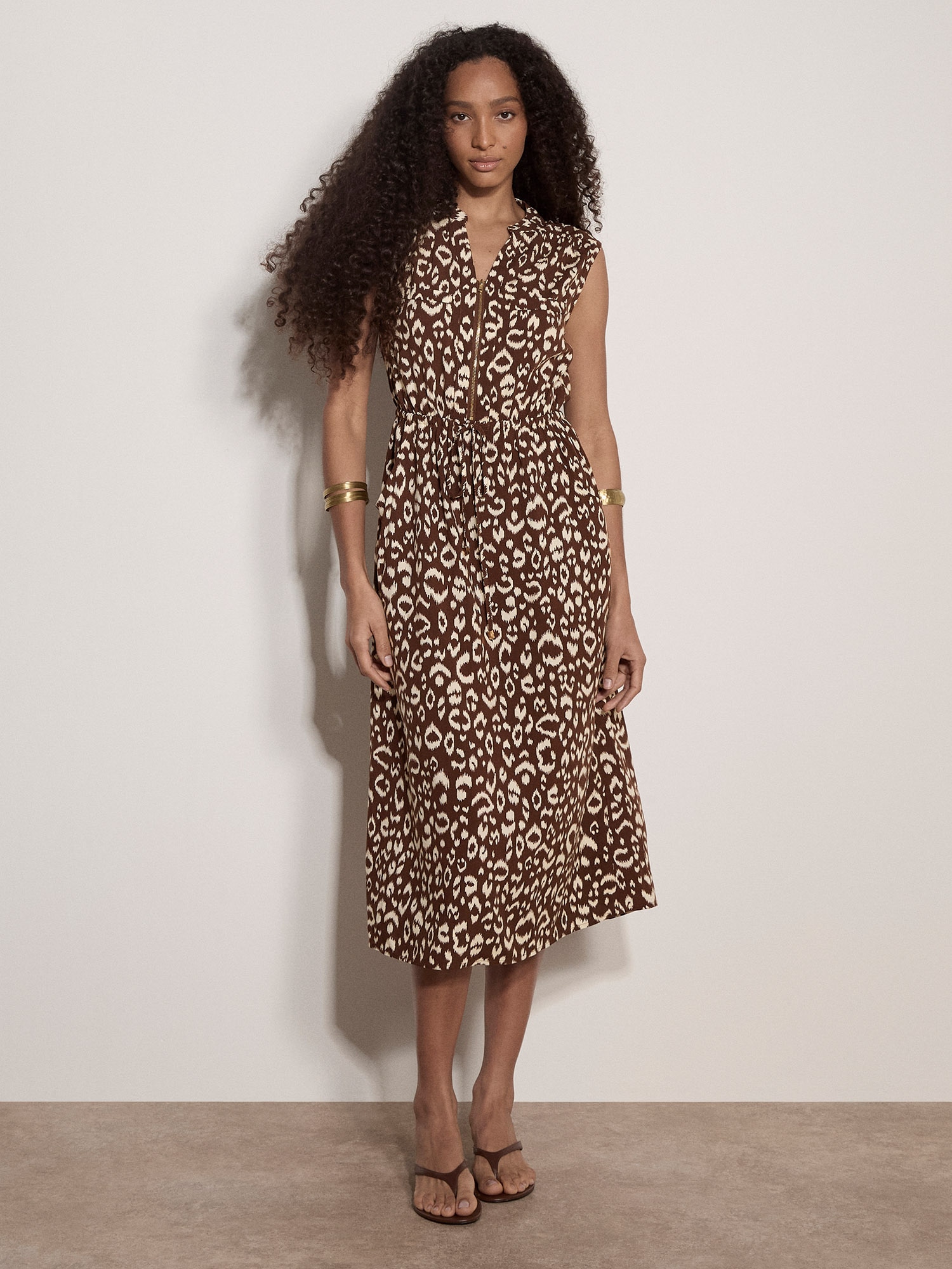 Apricot Druckkleid "Midikleid" mit Kordel, 2 tlg. mit Animal-Print