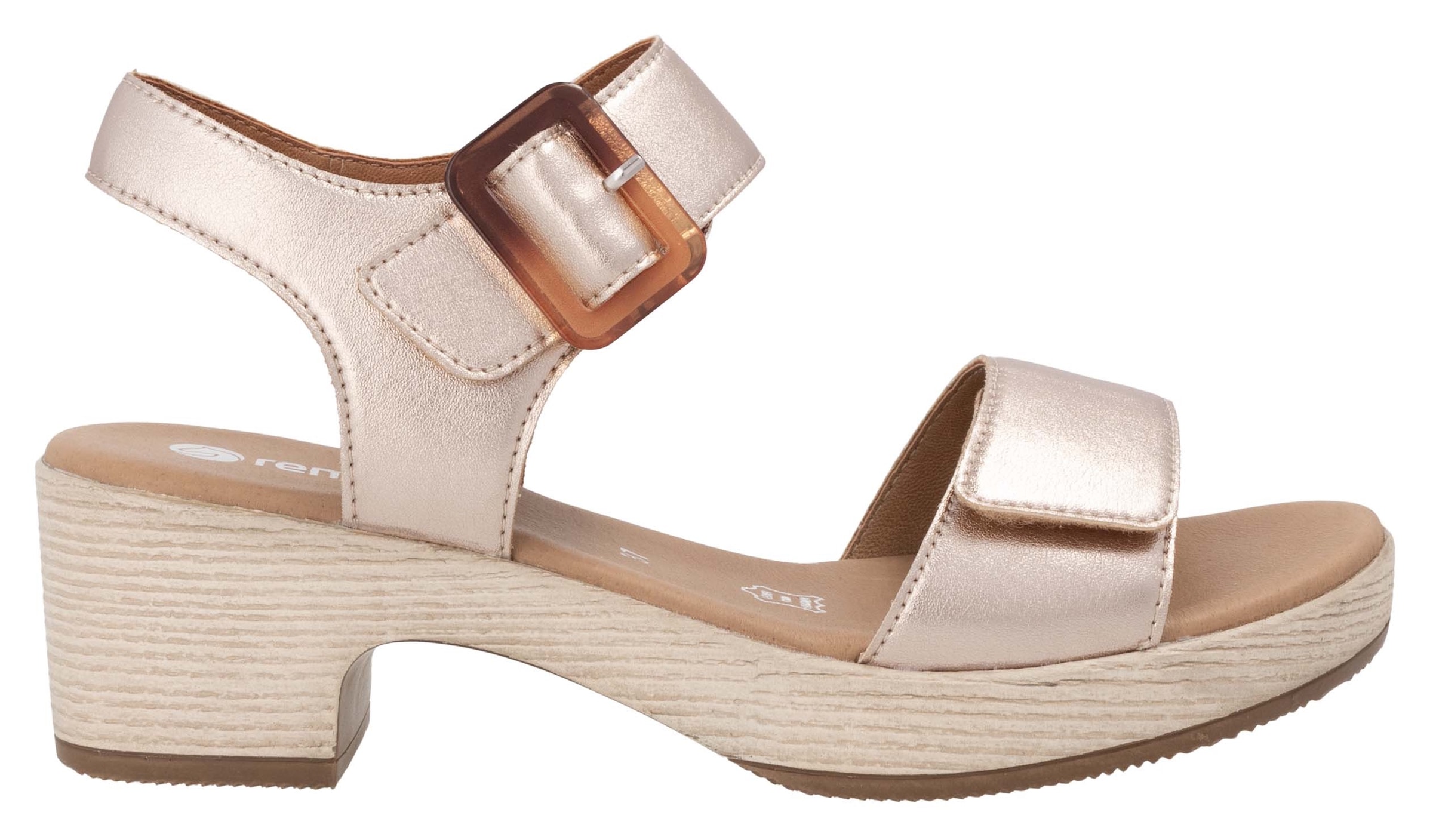 Remonte Sandalette, Blockabsatz, Sommerschuh, Sandale mit Klettverschlüssen