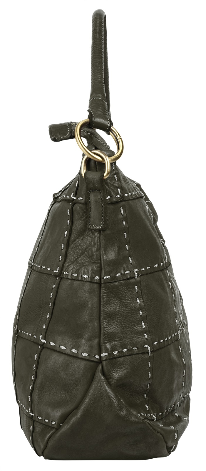 Shopper SAMANTHA LOOK, Damen, Gr. B/H/T: 40cm x 30cm x 7cm onesize, grün, Leder, leicht glänzend, unifarben, Taschen Shopper, echt Leder, Made in Italy 3