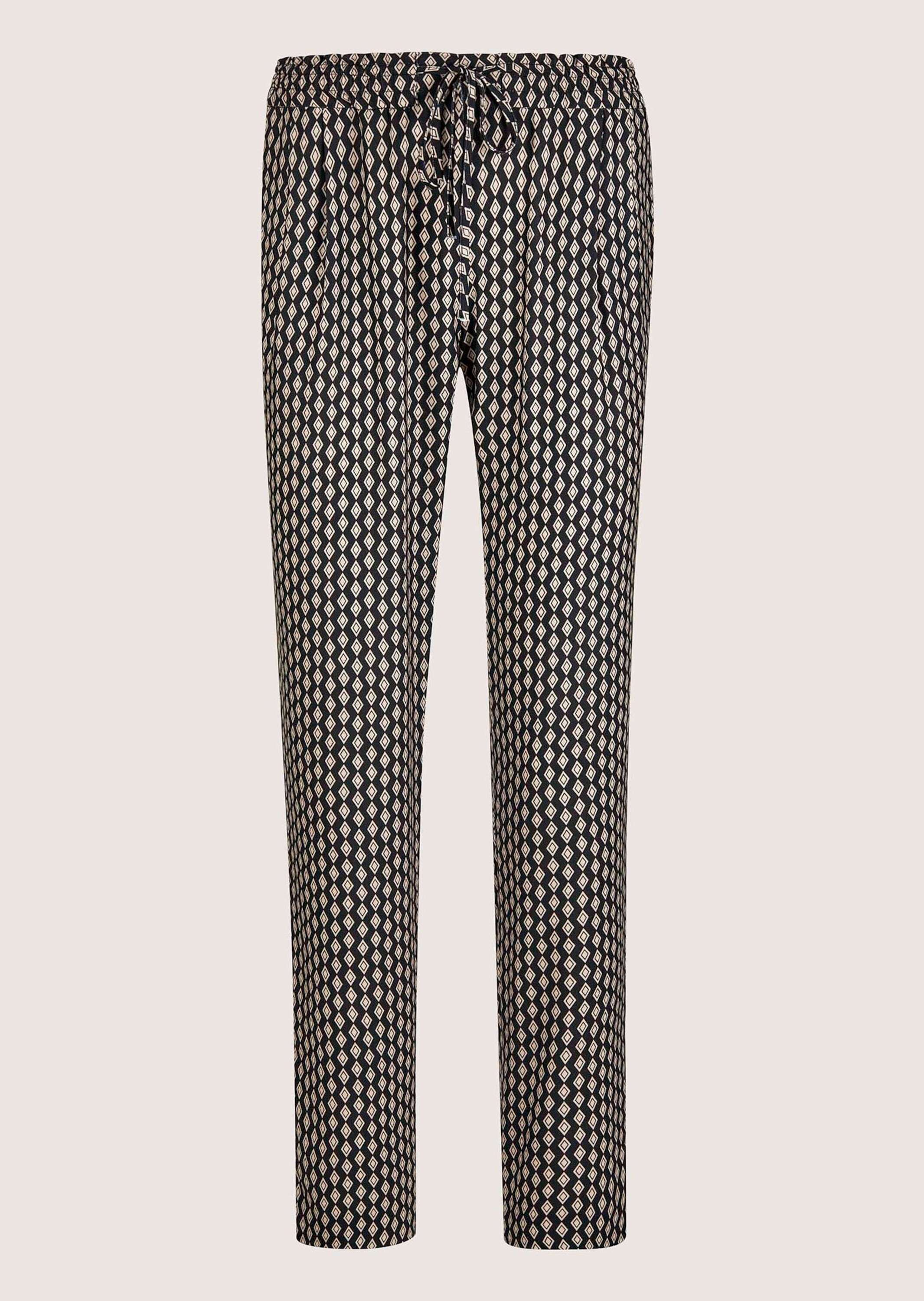 MADELEINE Damen Stoffhose "Druckhose Elegante Hose aus fließender Qualität"schwarz, caramel, Gr. 18, Obermaterial: 100% Polyester PES., Hosen