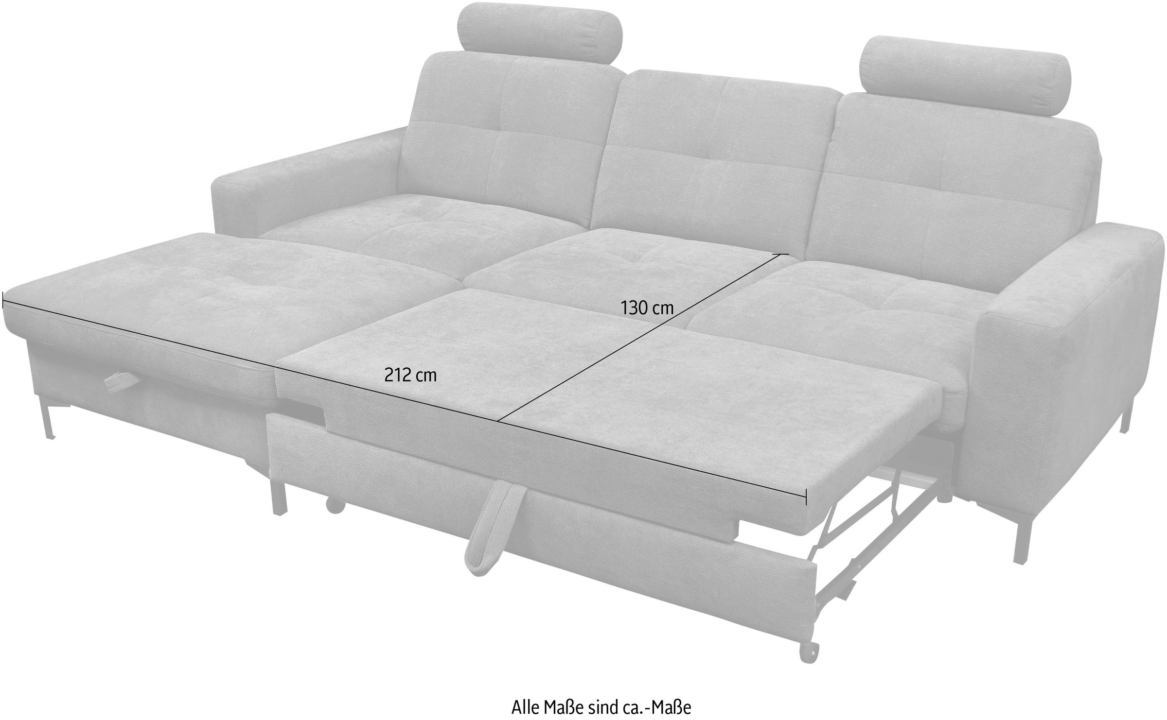 alina Ecksofa »Stelvia«, Inklusive Nackenstützen, Breite 254 cm