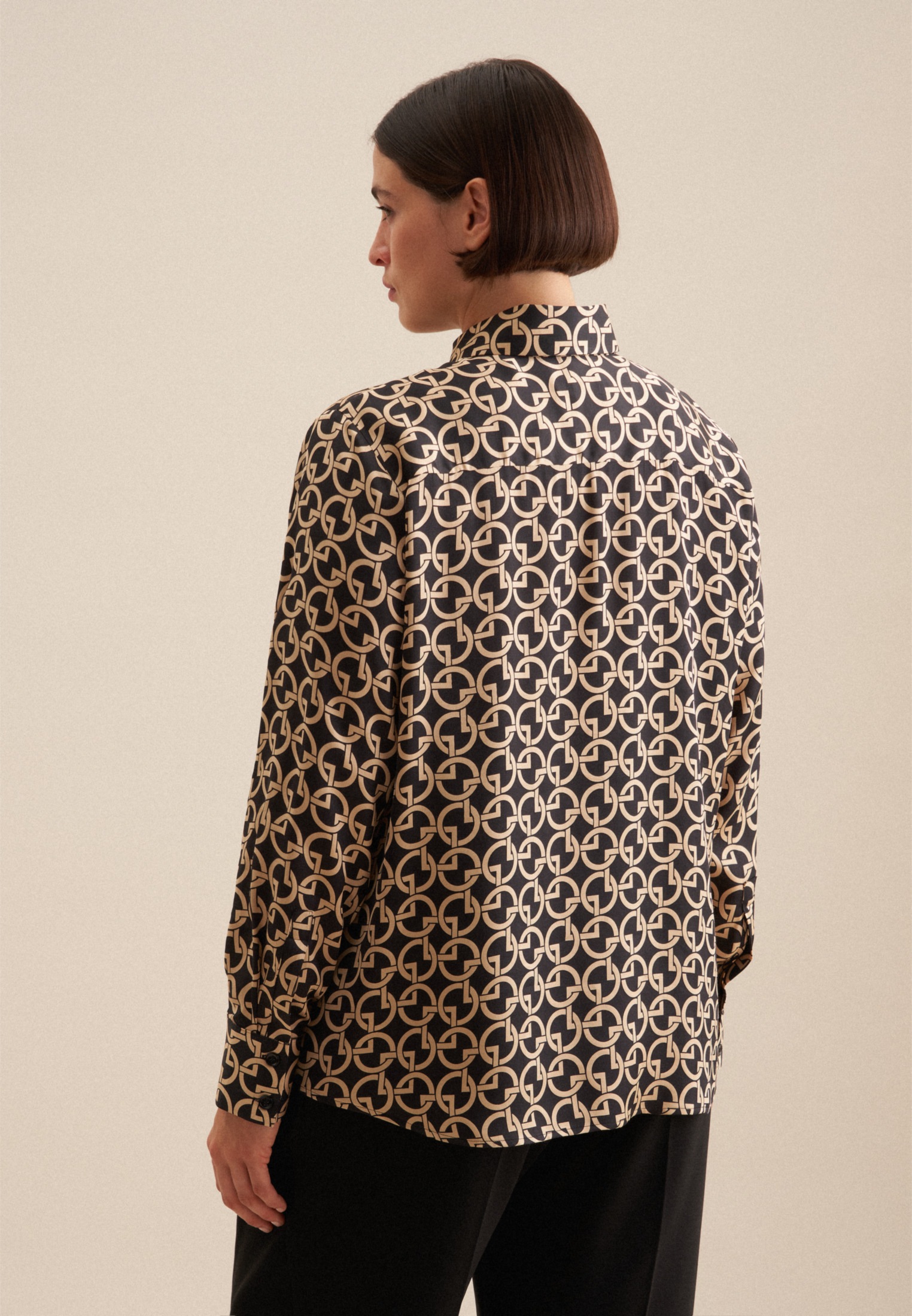 seidensticker Hemdbluse "Schwarze Rose" Langarm Kragen Druck günstig online kaufen