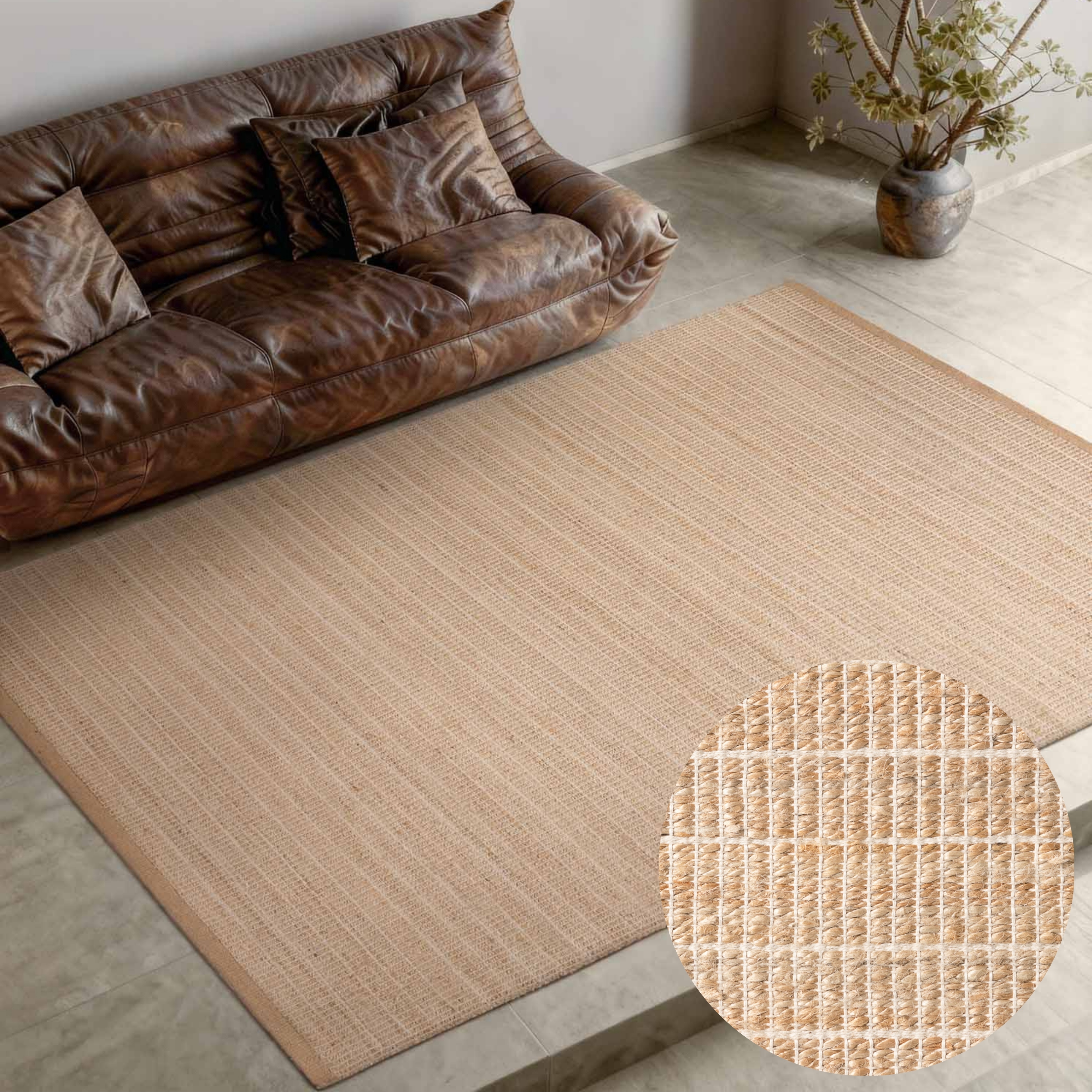 Villeroy & Boch Teppich "Birka" rechteckig 6 mm Höhe Jute, Natur, Wohnzimmer, Esszimmer, Schlafzimmer, Flur, Modern, Boho