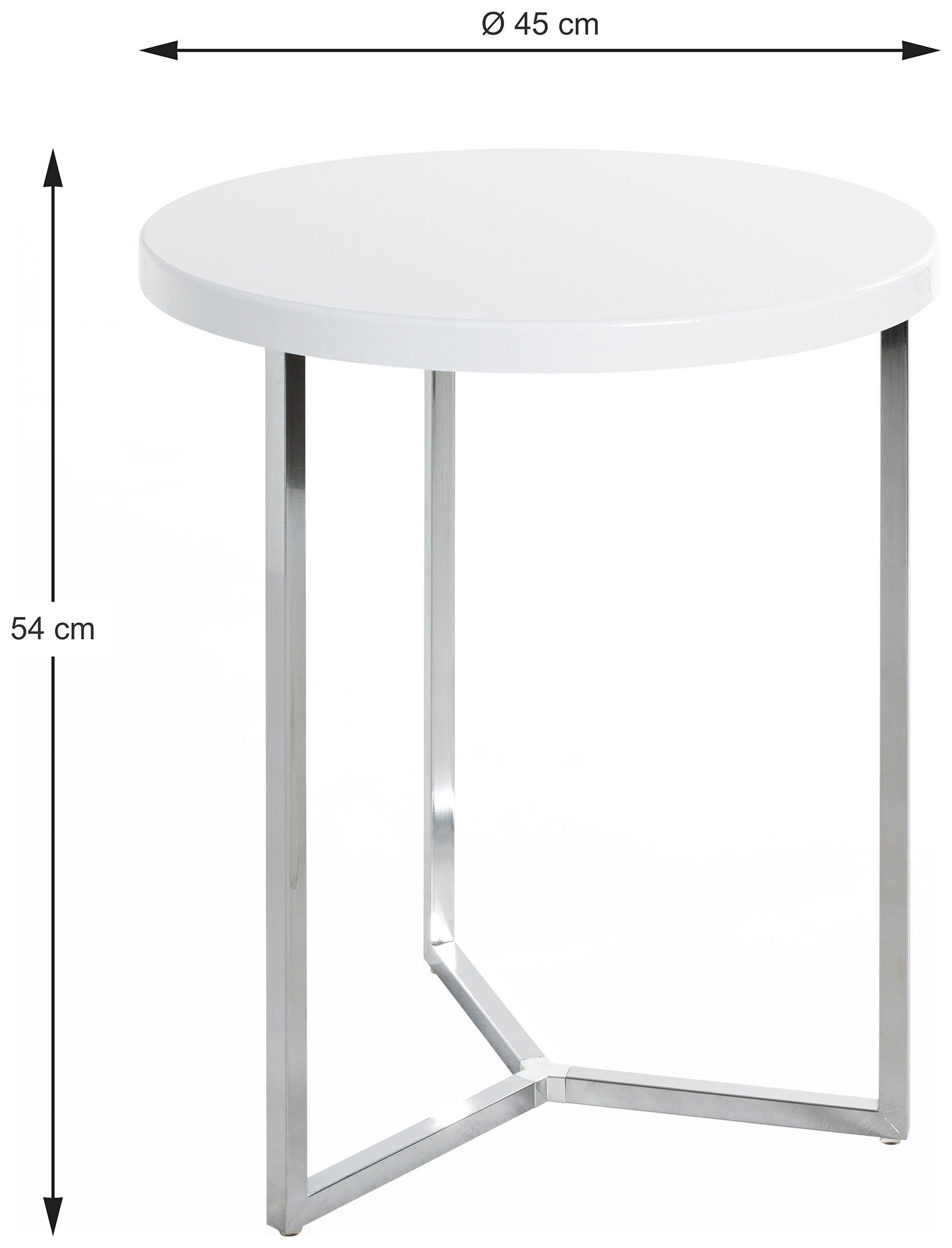 HAKU Beistelltisch »Sofatisch, Wohnzimmertisch« 1 Stk. tlg. rund - aus Metall Silber - Ø/H 45/54 cm
