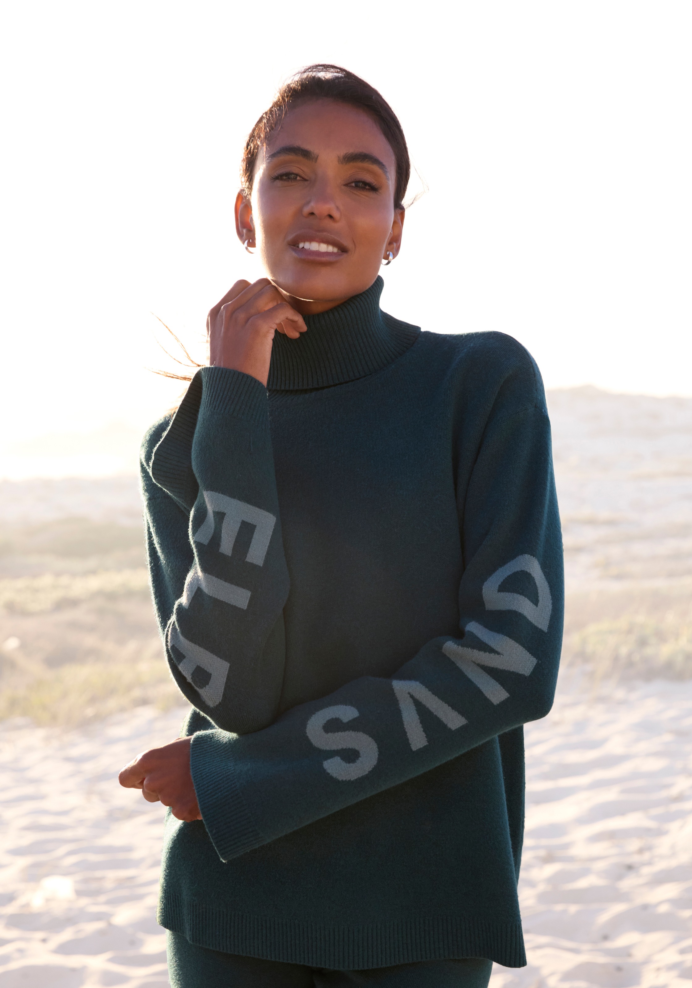 Elbsand Rollkragenpullover, aus hochwertigem Strick mit eingestricktem Logo günstig online kaufen