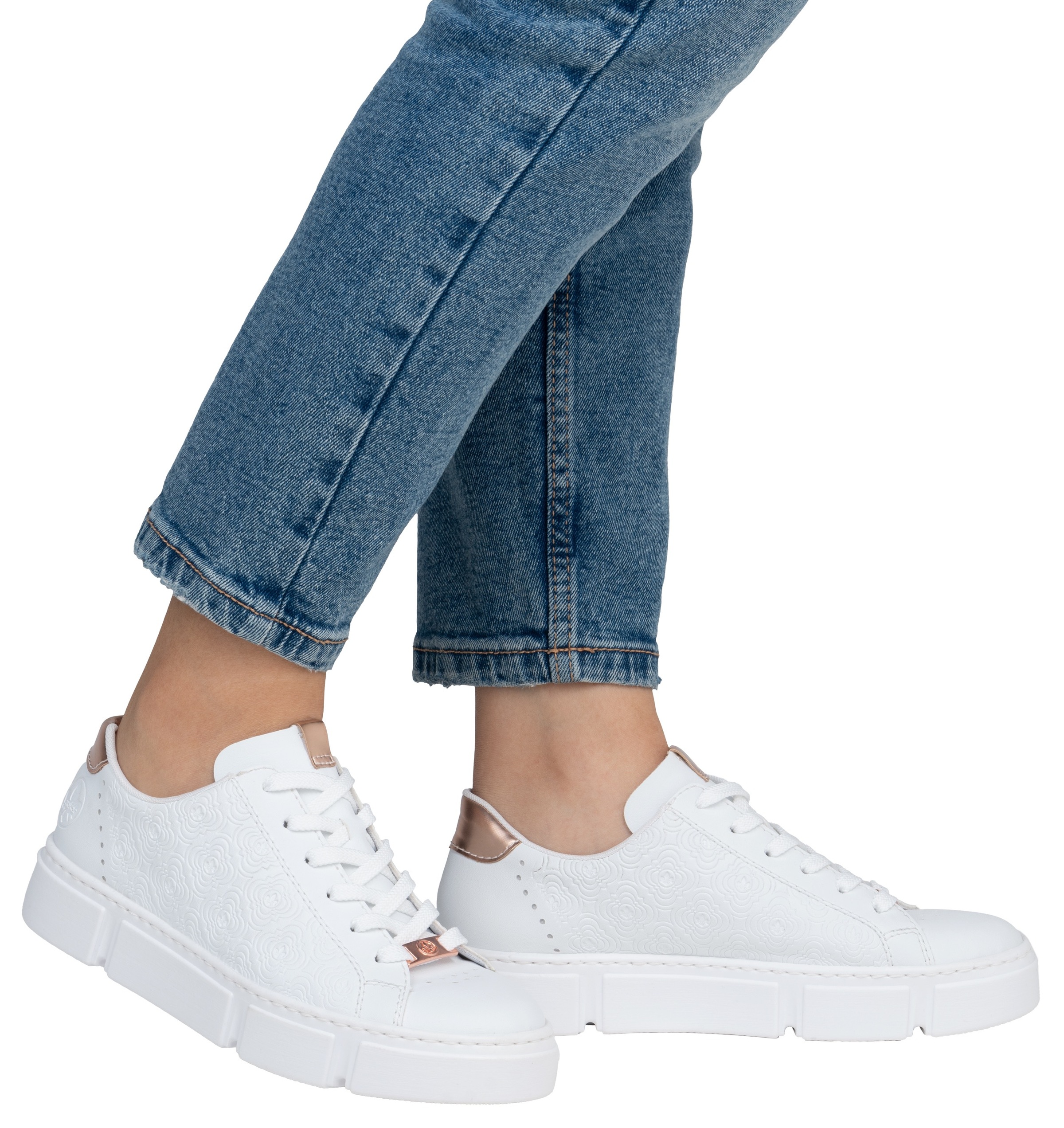 Rieker Plateausneaker mit metallicfarbenen Akzenten, Freizeitschuh, Halbsch günstig online kaufen