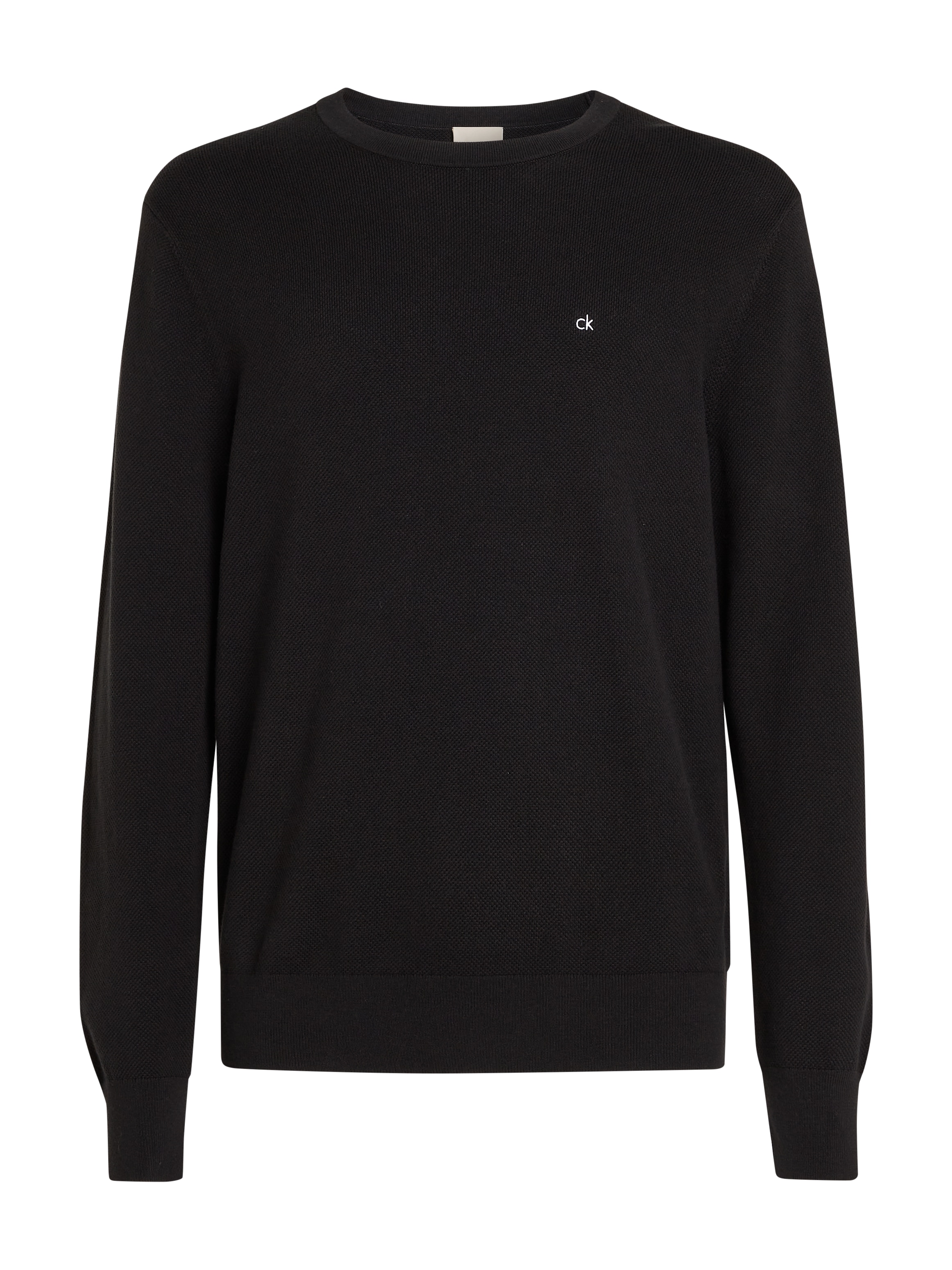 Calvin Klein Rundhalspullover "MICRO PIQUE STRUCTURE SWEATER", mit Logostic günstig online kaufen