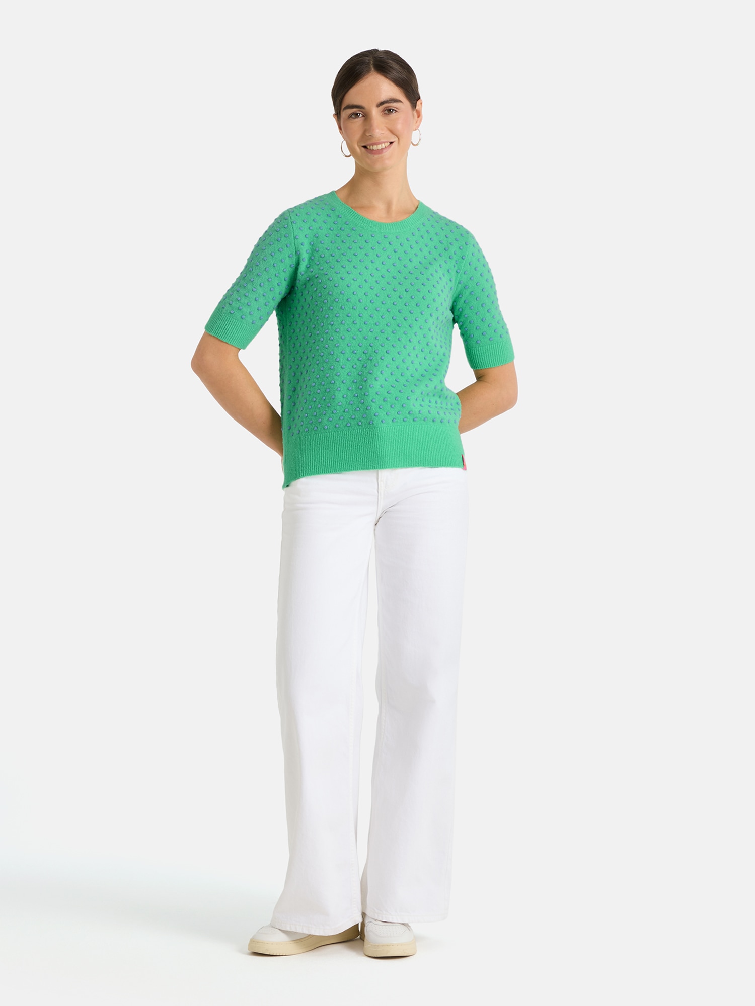 Lieblingsstück Rundhalspullover »TanjaL« mit kurzen Ärmeln, gepunktet