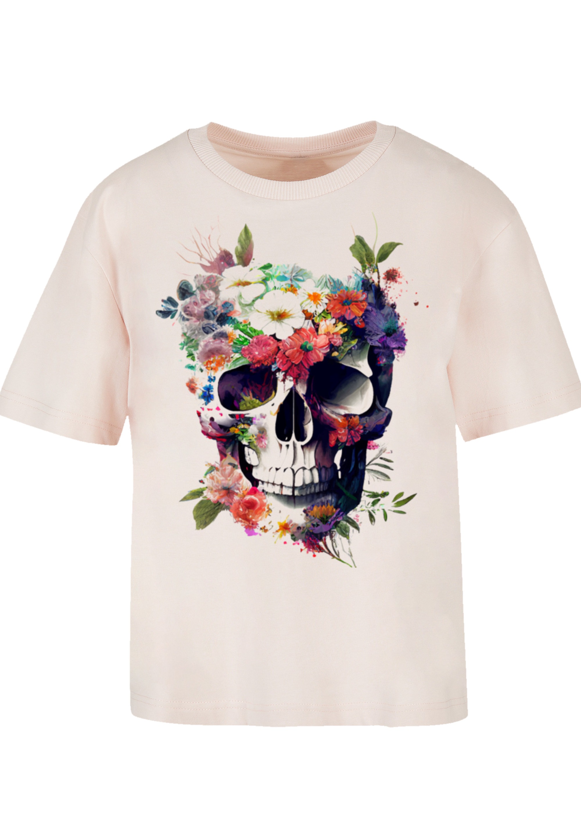 F4NT4STIC T-Shirt »Totenkopf Blumen«, Print