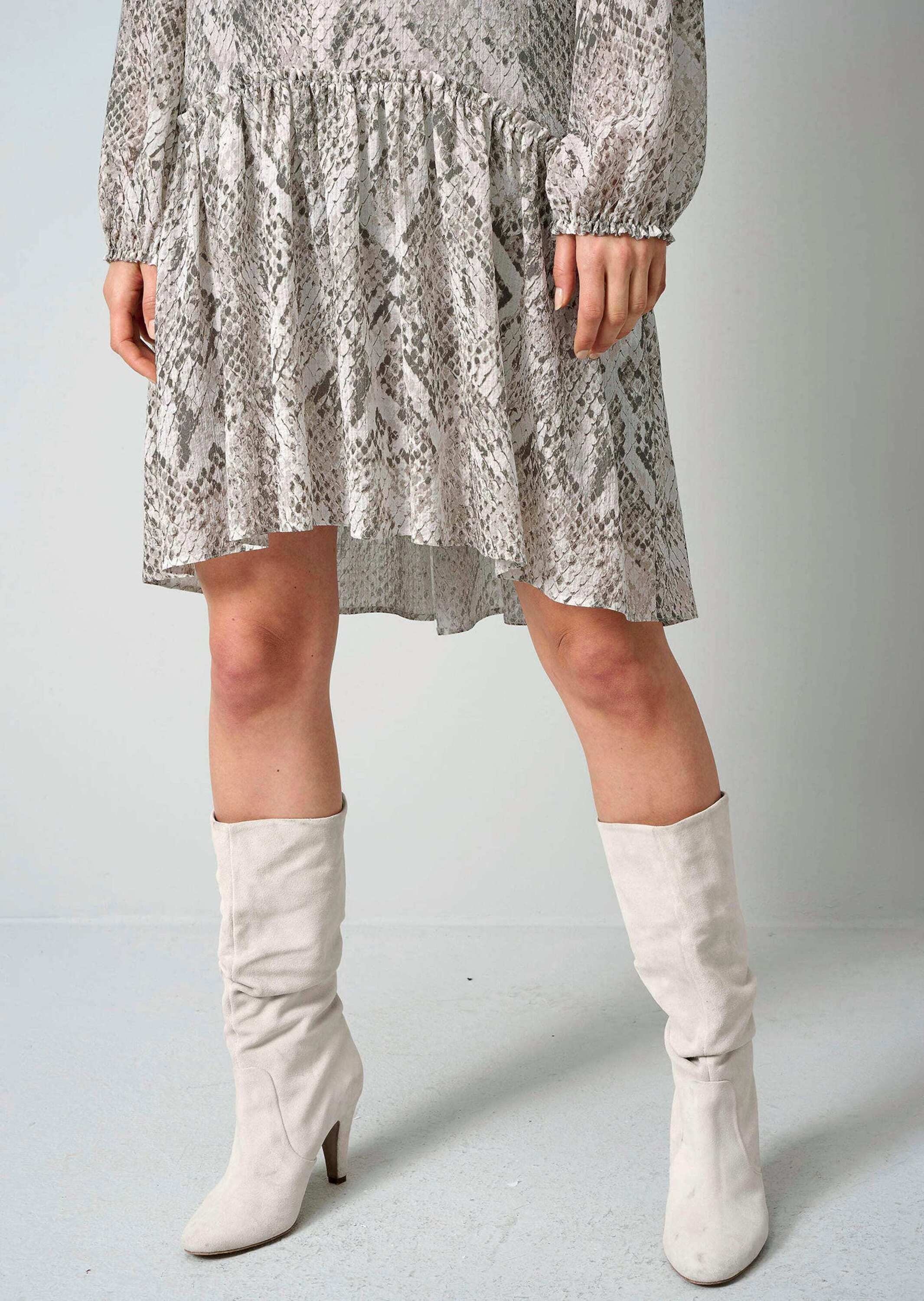 Alba Moda Druckkleid »Druckkleid Druckkleid mit V-Ausschnitt und Schluppe«