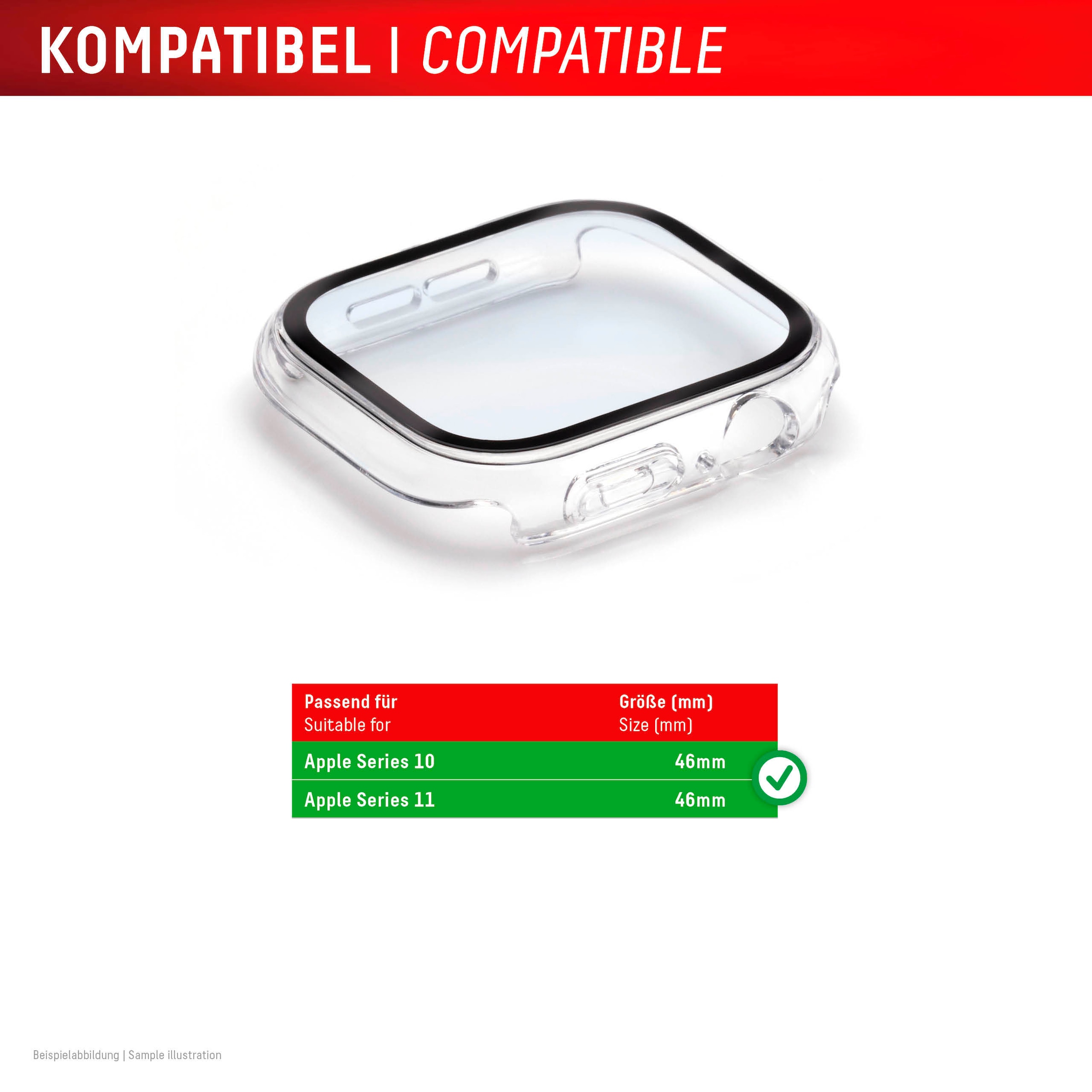 Displex Displayschutzglas »Smartwatch Glass All-In-One Protector Full Body« für Apple Watch Series 10 46 mm;Apple Watch Series 11 46 mm Displayschutzfolie, Schutzfolie, Bildschirmschutz, kratz- & stoßfest