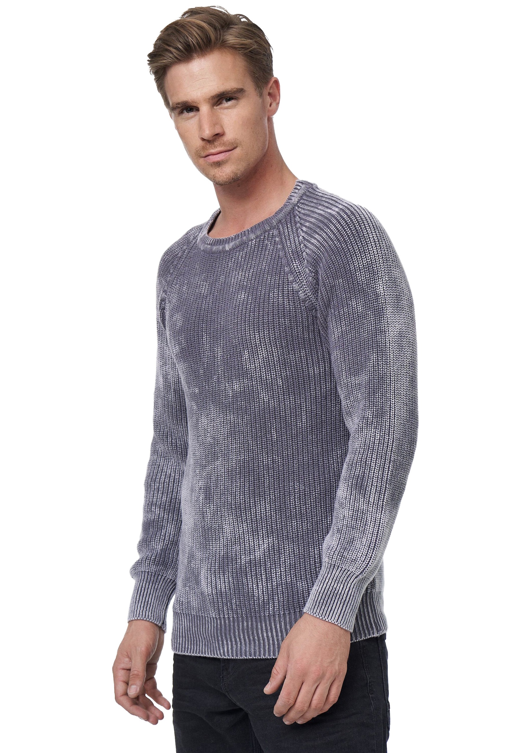 Rusty Neal Strickpullover, im dezenten Batik-Design
