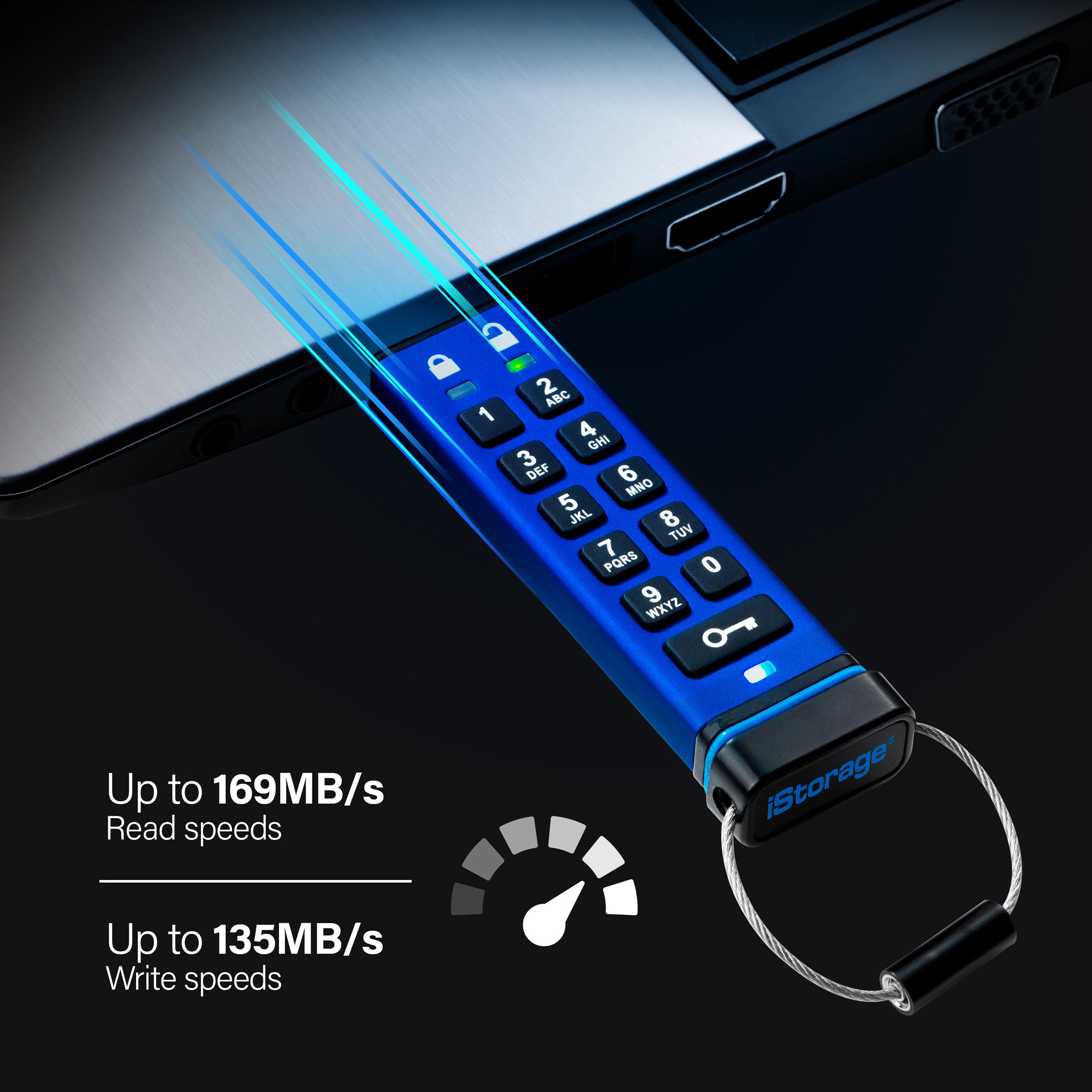 iStorage USB-Stick »datAshur Pro 128GB«, (USB 3.2 Lesegeschwindigkeit 170 MB/s)