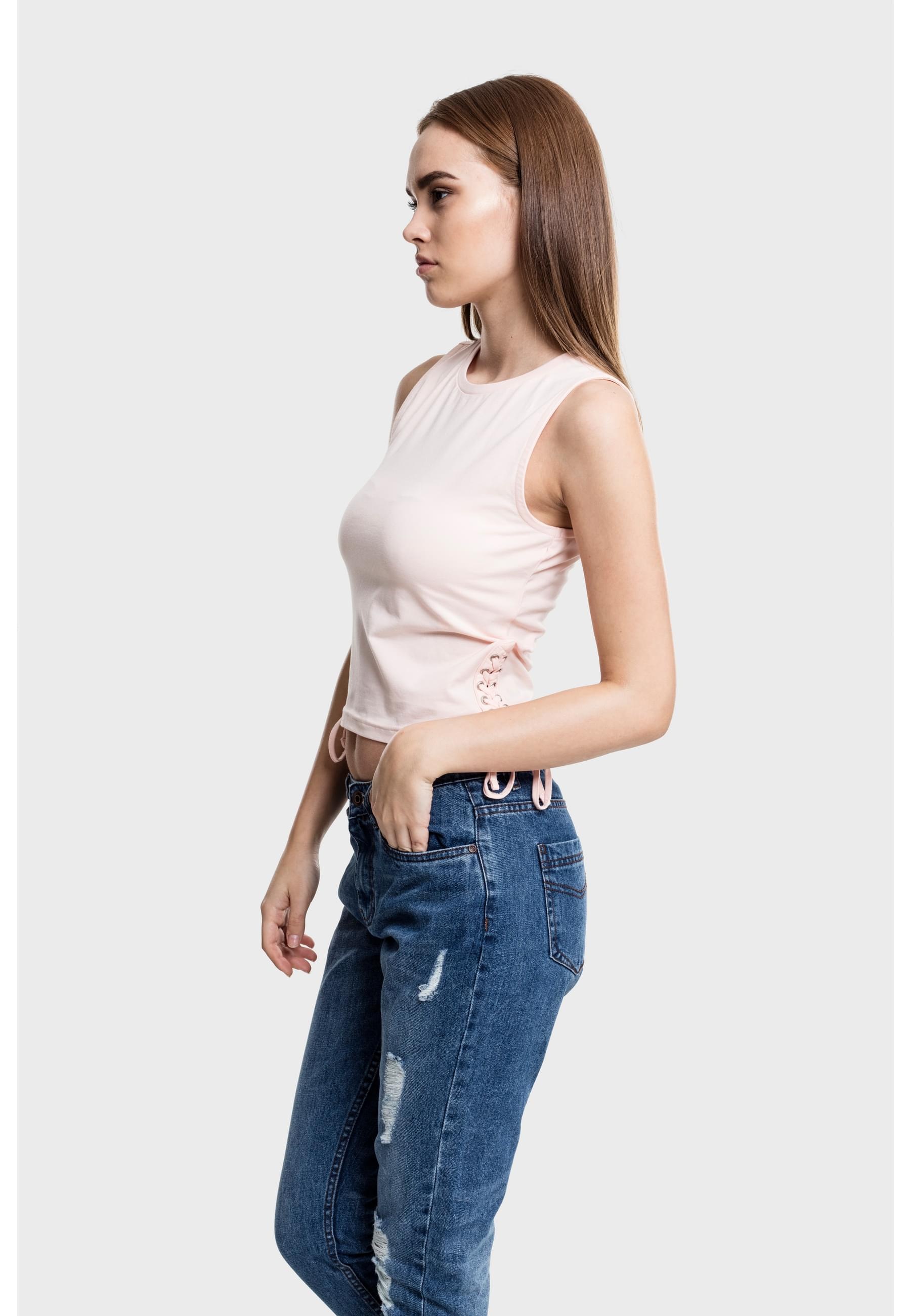 URBAN CLASSICS Muskelshirt »Urban Classics Damen Ladies Lace Up Cropped Top« 1 Stk.