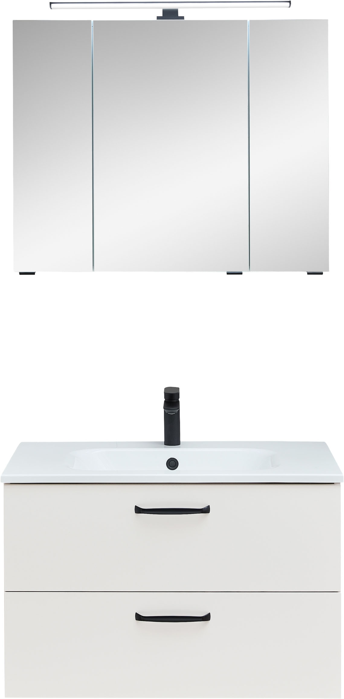 Saphir Badmöbel-Set »Quickset 500, Waschtischunterschrank mit Waschtisch und Spiegelschrank« 3 Stk. tlg.