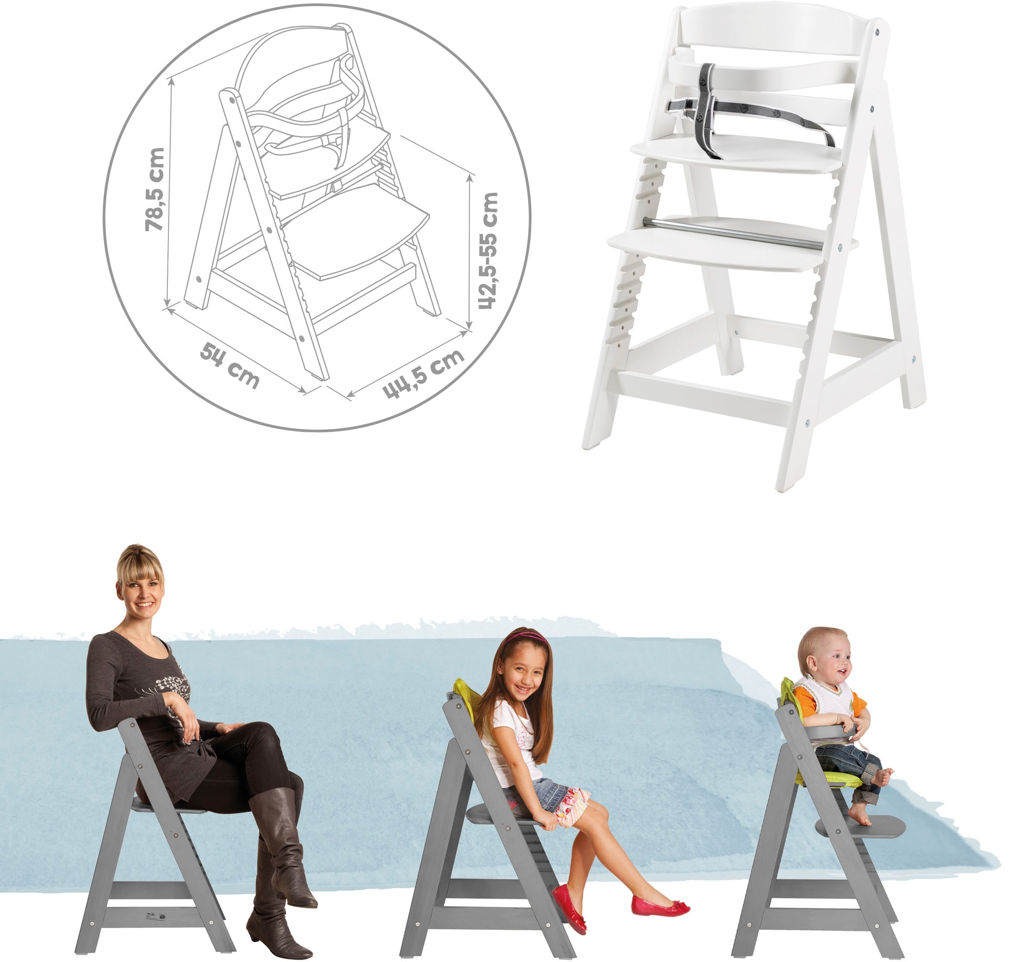 roba® Hochstuhl »Treppenhochstuhl Sit Up Click, weiß«, aus Holz kaufen |  BAUR