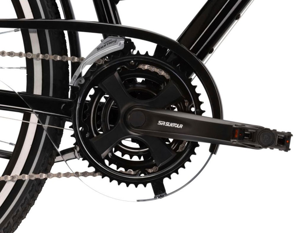 Kross Trekkingrad »KROSS Trekkingrad Trans 1.0 28" schwarz«, 21 Gang, Shimano, ALTUS M310 Schaltwerk, Kettenschaltung
