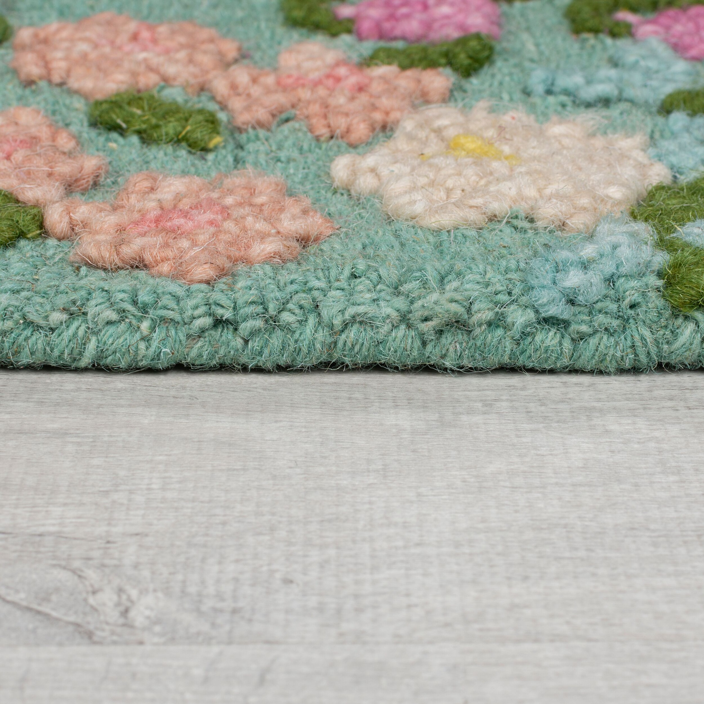 FLAIR RUGS Wollteppich »Emilia Floral«, rechteckig, 9 mm Höhe, Hoch-Tief-Struktur