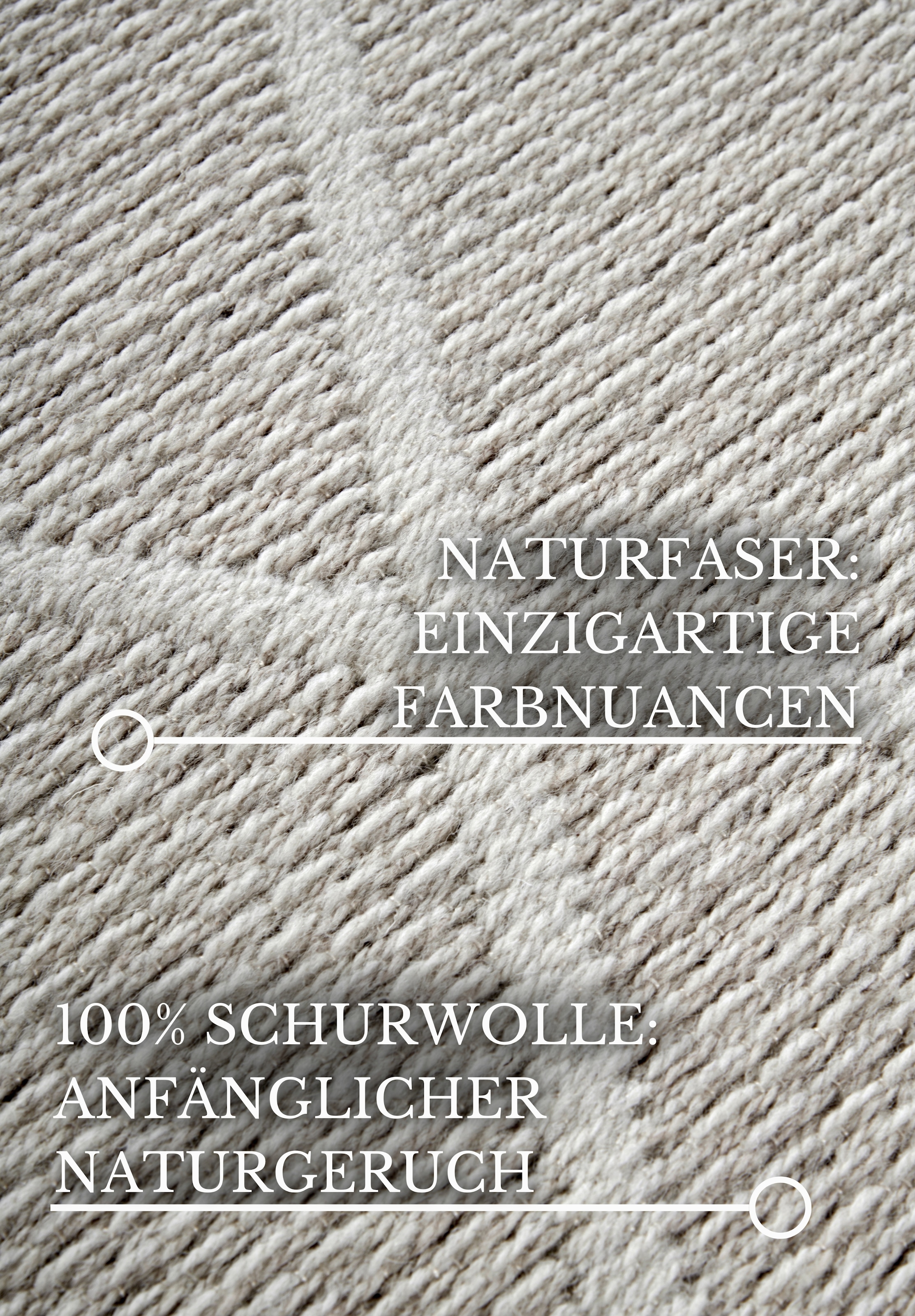 Villeroy & Boch Wollteppich »Maria«, rechteckig, 5 mm Höhe, Schurwolle, Wolle, Natur, Wohnzimmer, Schlafzimmer, Boho, Skandi