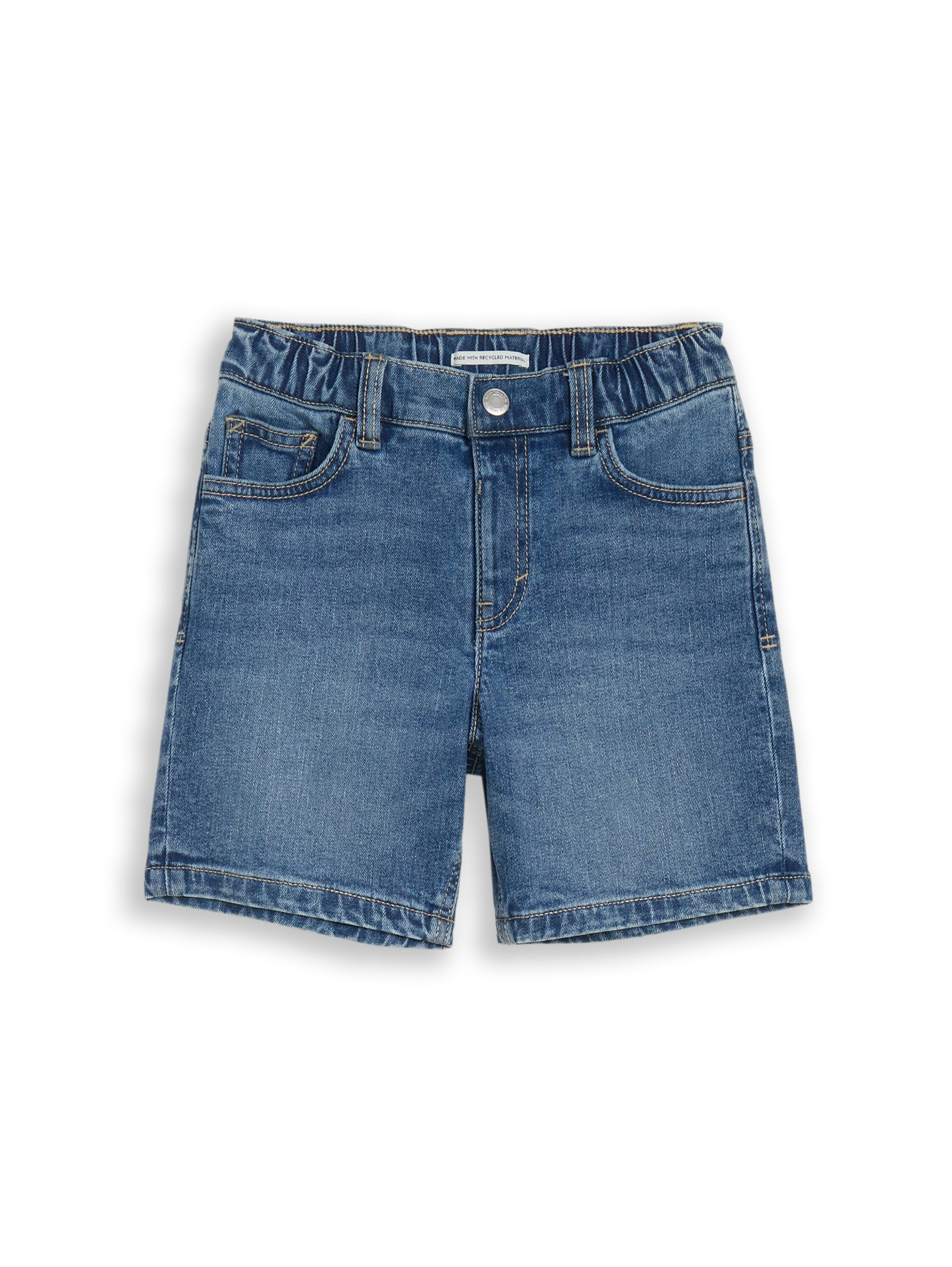 Jeansshorts TOM TAILOR, Mädchen, Gr. 122, N-Gr, used mid stone blau denim, Denim/Jeans, Obermaterial: 98% Baumwolle, 2% Elasthan. Futter: 100% Baumwolle, unifarben, regular fit ca. Mitte Oberschenkel, Jeans Jeansshorts, im Five-Pocket Style 2