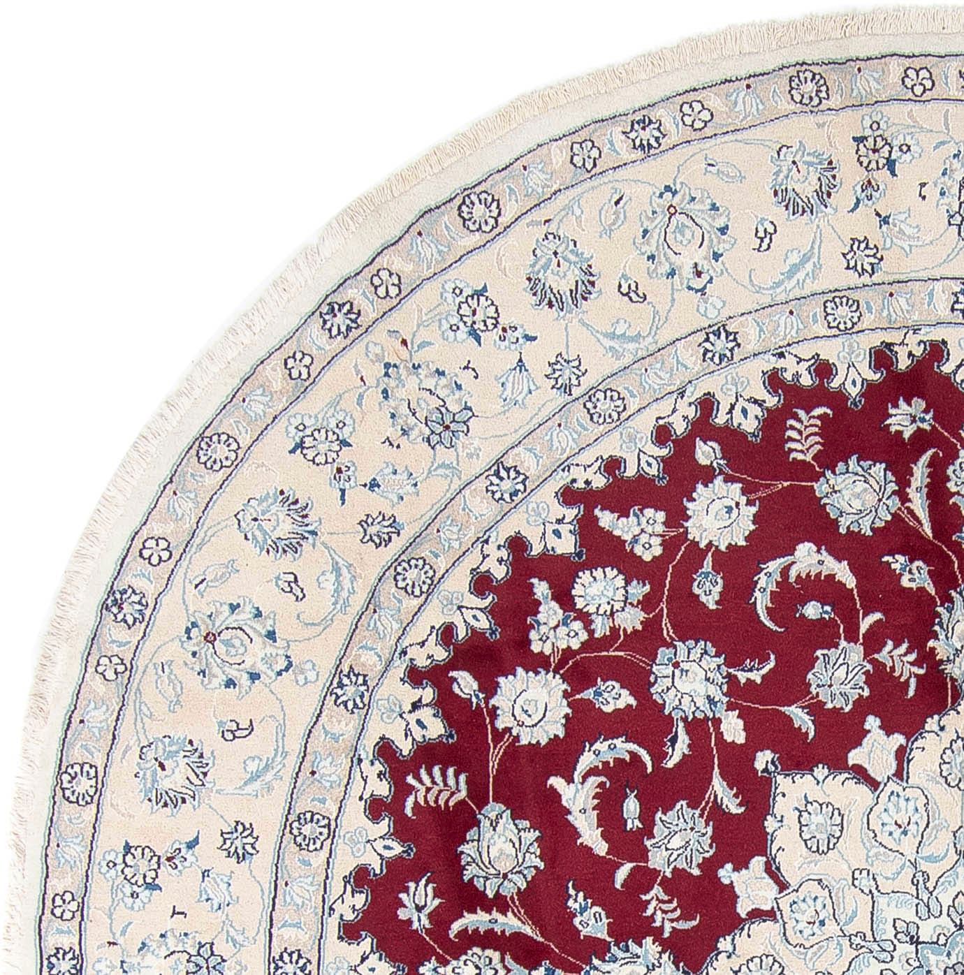 morgenland Wollteppich »Nain Medaillon Rosso scuro 245 x 245 cm«, rund, Unikat mit Zertifikat