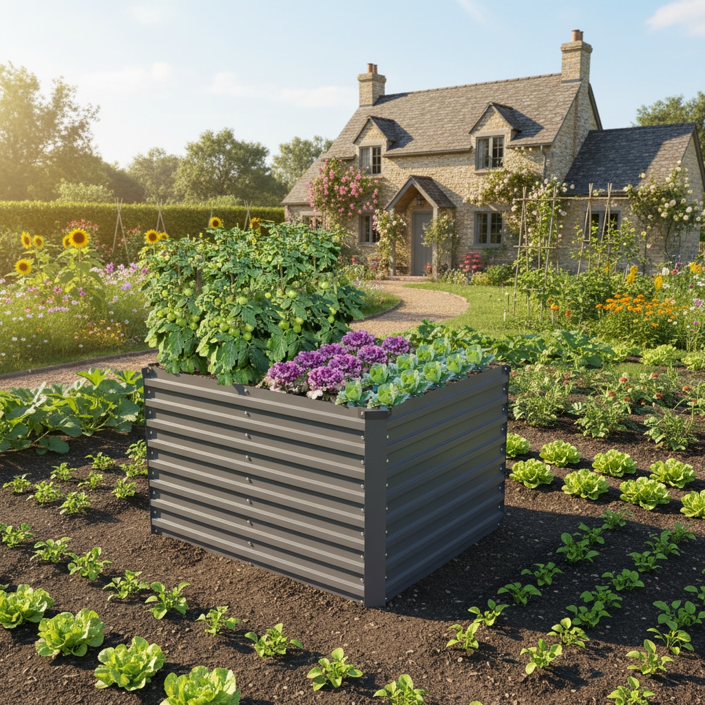 KONIFERA Hochbeet ""Emmy", bodenloses Gartenbeet aus verzinktem Stahl" mit Verstrebungen für mehr Stabilität, in zwei Farben