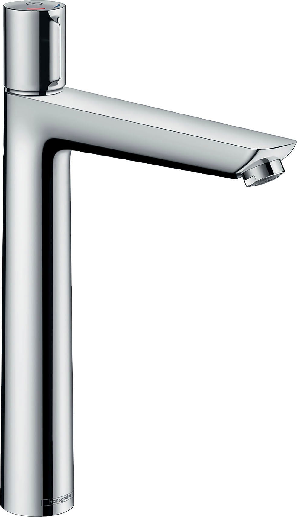 hansgrohe Waschtischarmatur "Talis Select E", 24cm, für Aufsatzwaschtische mit Zugstangen-Ablaufgarnitur, chrom