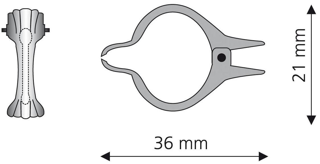 Liedeco Dekoklammer, (Packung, 8 St.), für Gardinenstangen Ø 12 mm
