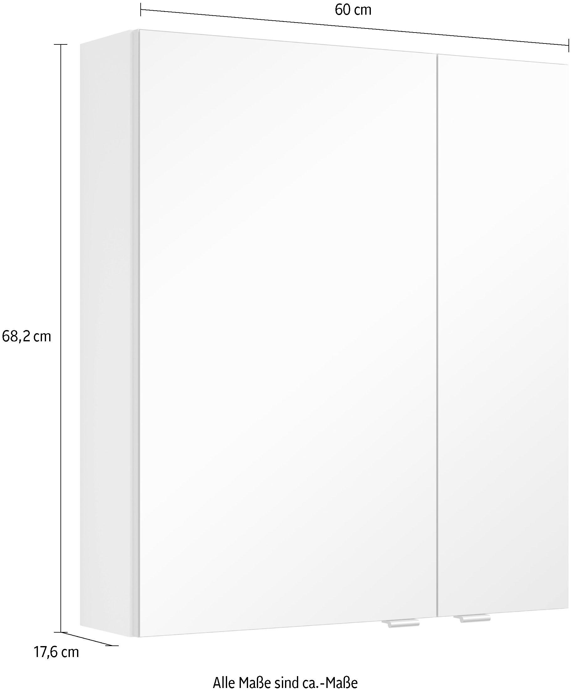 Friday Black Türen, doppelseitig Spiegelschrank | MARLIN BAUR mit vormontiert »3980«, verspiegelten