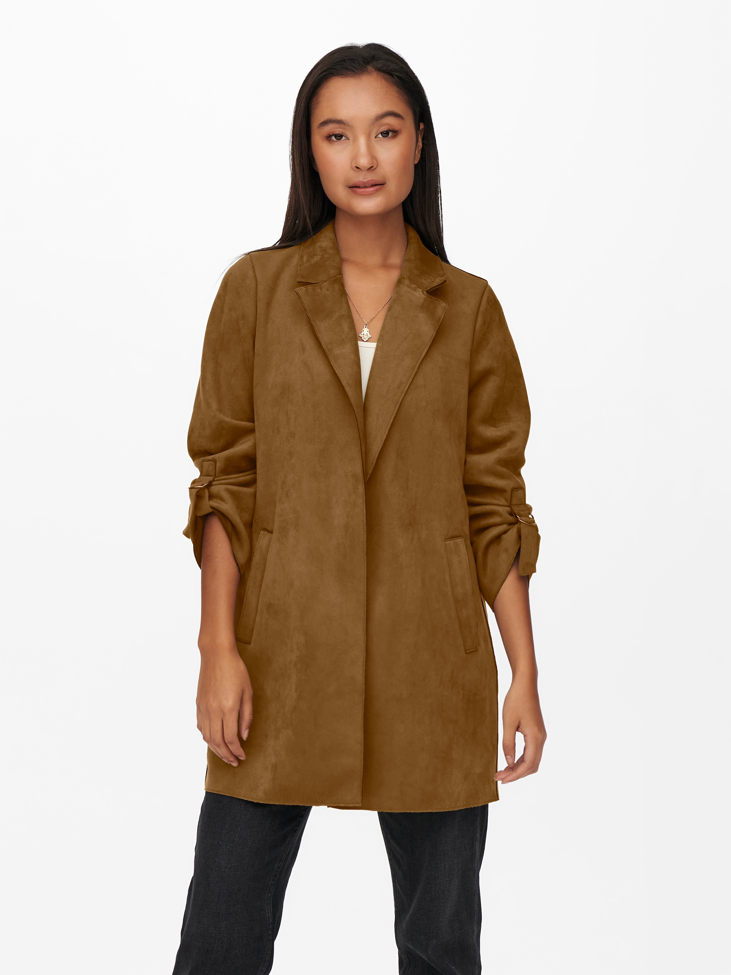 ONLY Langjacke "ONLJOLINE FAUX SUEDE COAT LIFE CC OTW", ohne Kapuze, mit Re günstig online kaufen