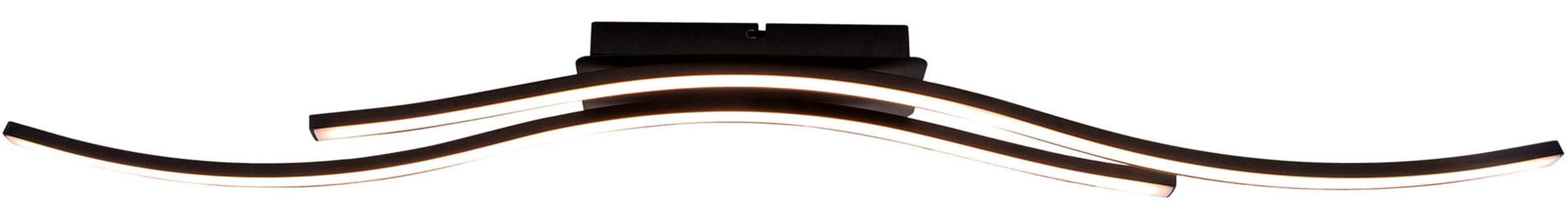 näve LED Deckenleuchte »Onda«, 1 flammig, Leuchtmittel LED-Modul | LED fest integriert, Deckenlampe, Wandleuchte warmweiß, L: 96cm, 24W, schwarz-matt, IP20