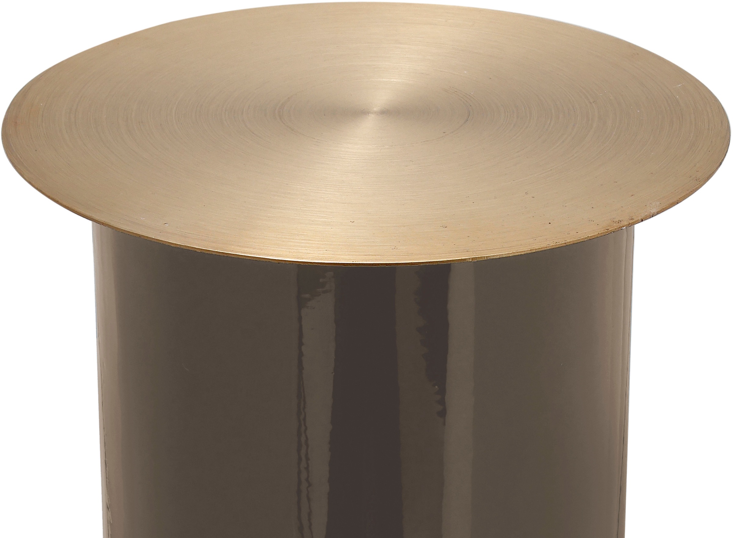 Bougeoir de Sol Colby 40cm Taupe & Or