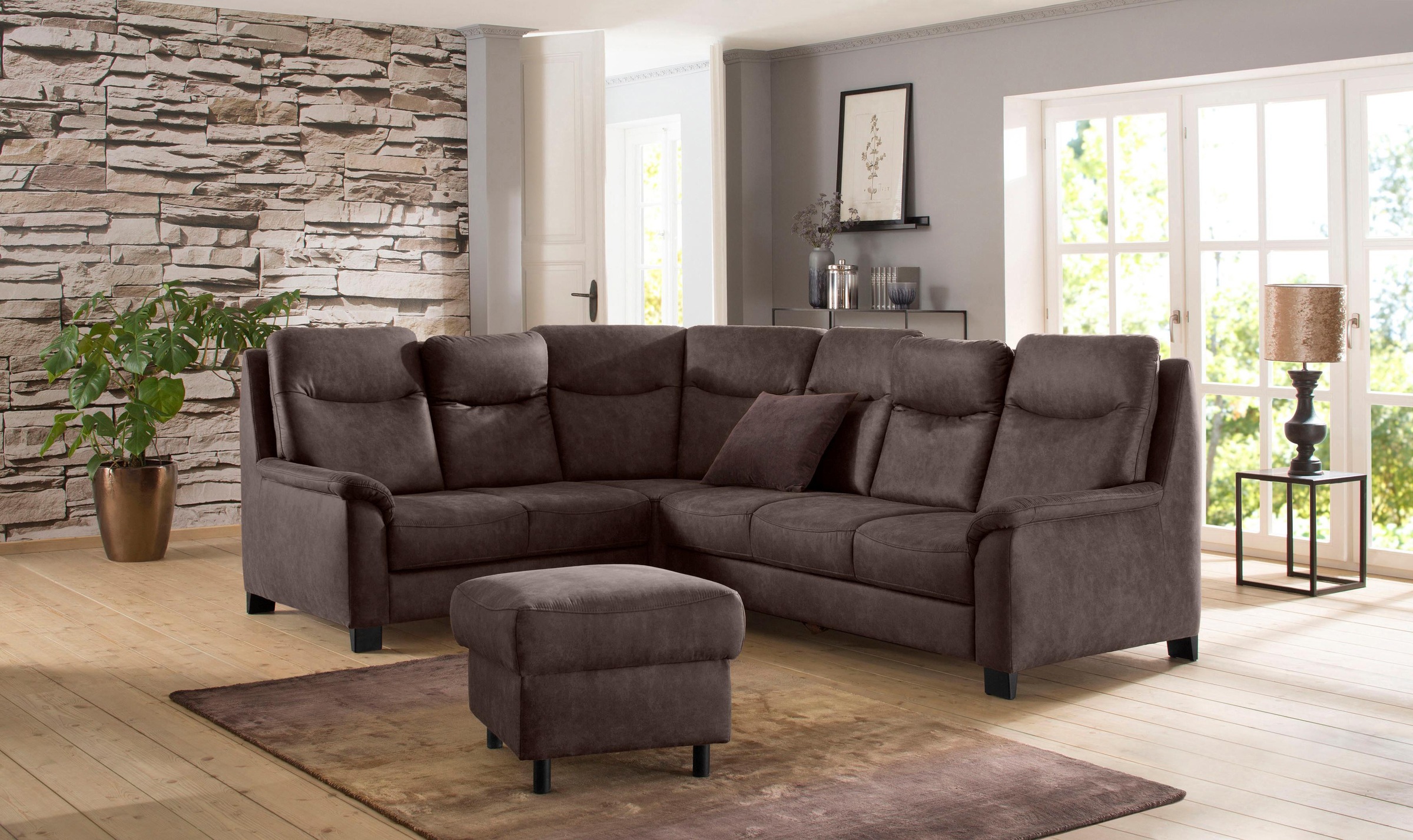 OTTO home Ecksofa "Boccaccio L-Form" mit Federkern, incl. Kopfteilverstellung, wahlweise Schlaffunktion