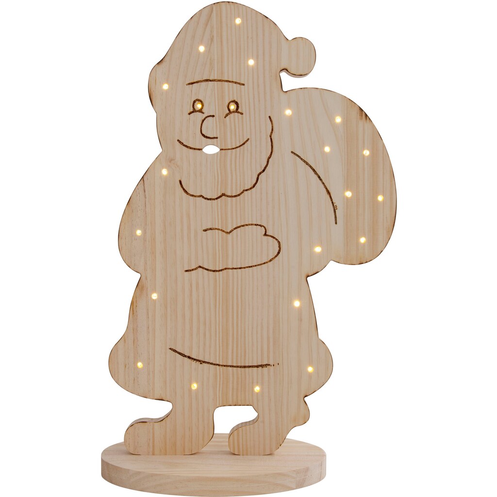 näve LED Dekoobjekt »Santa klein, Weihnachtsdeko aus Holz«