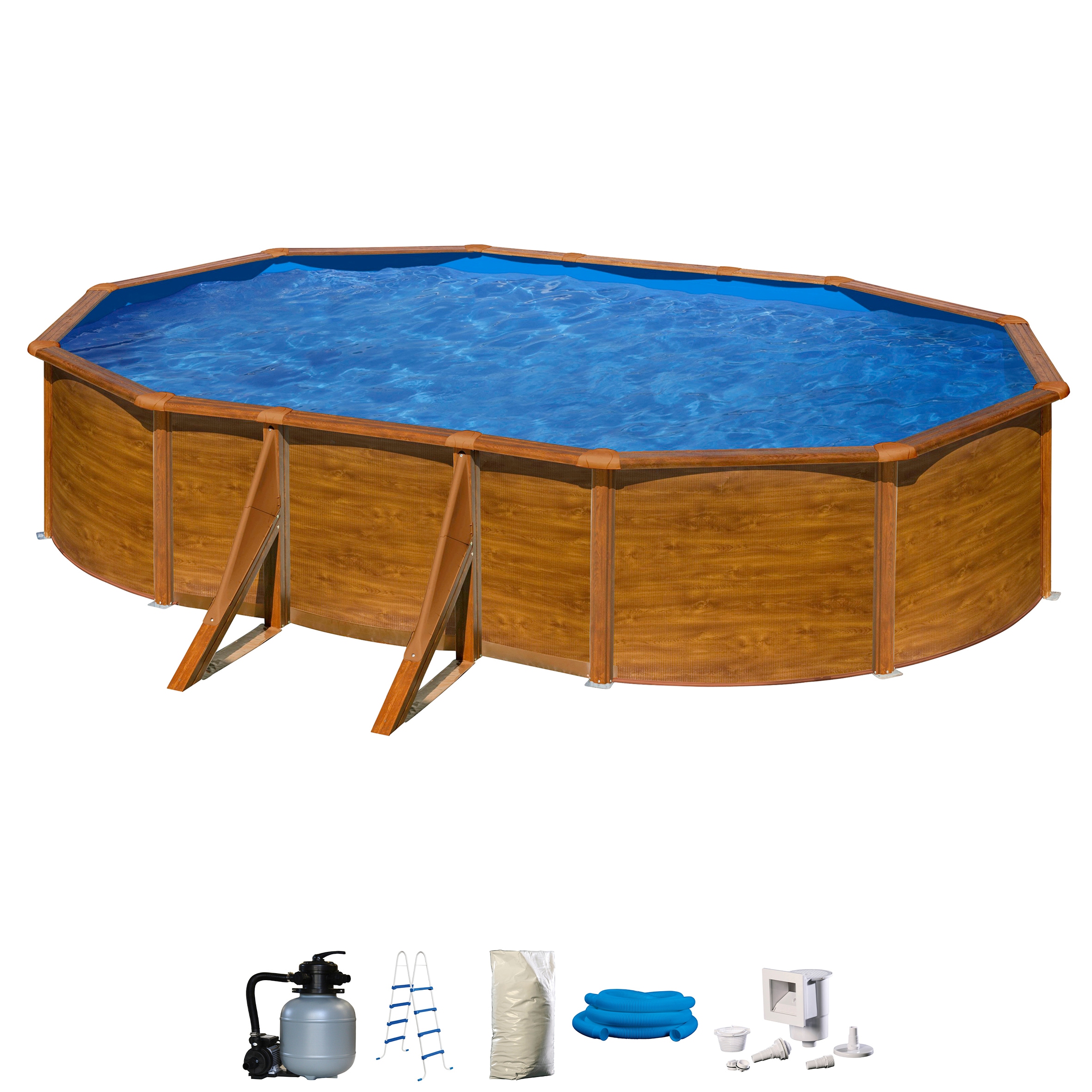 my POOL BWT Ovalpool, (Set, 5 tlg.), in moderner Holzoptik, Höhe 120 cm, ve günstig online kaufen