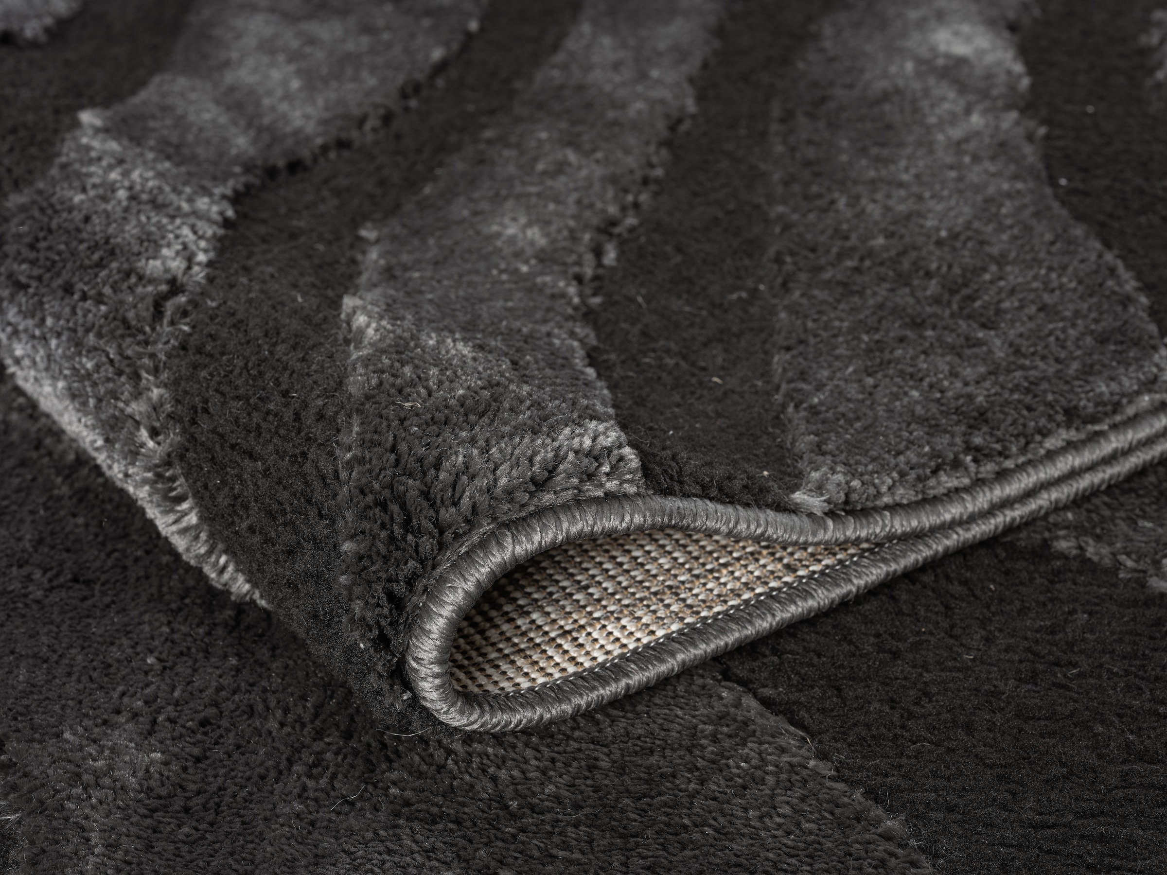 OTTO home Teppich »Benia, Hoch-Tief-Struktur« rechteckig 19 mm Höhe Wellen-Design, leichter Glanz, modern, Wohnzimmer, Schlafzimmer