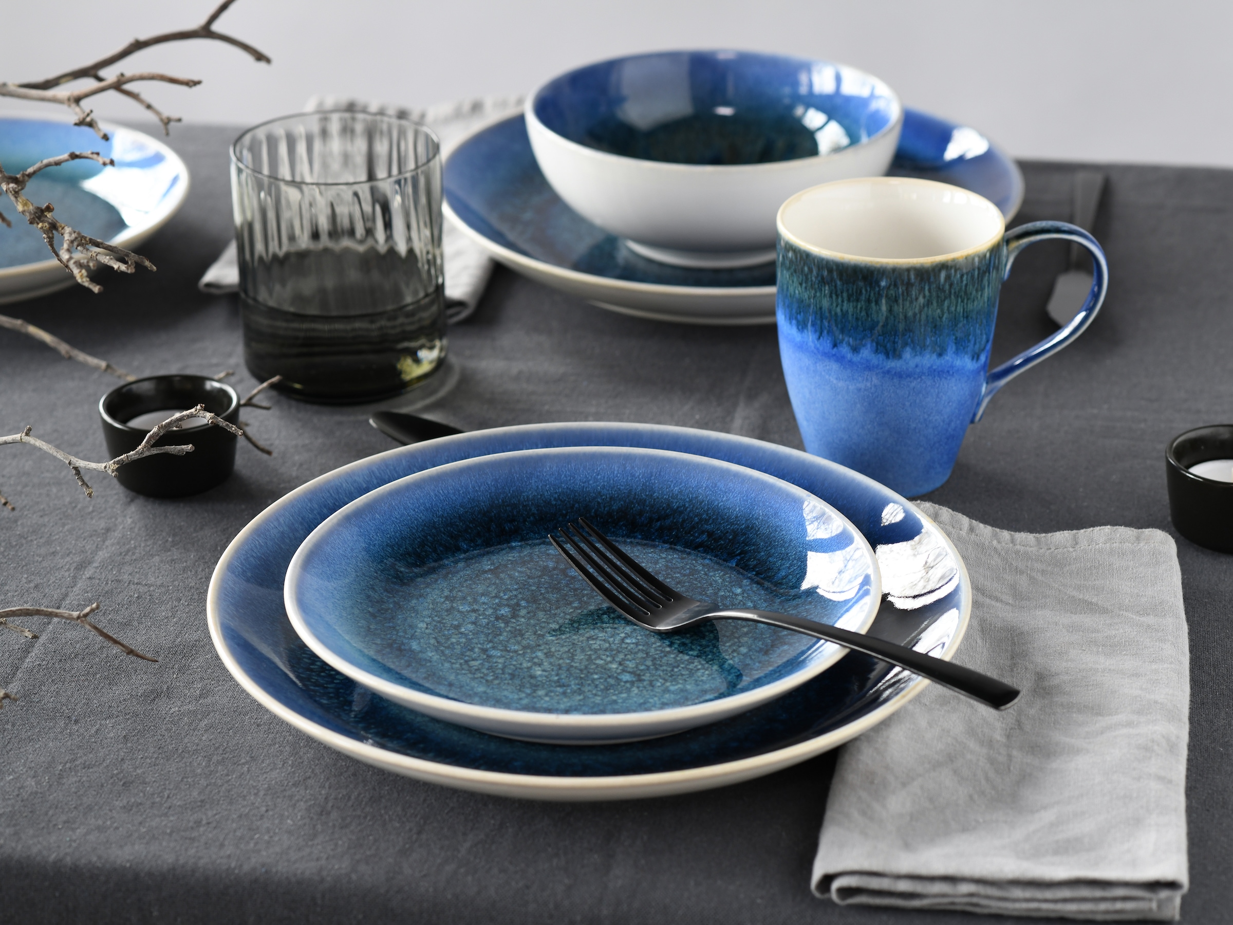 CreaTable Kombiservice »Caldera«, (Set, 8 tlg.), irisierende Glasur