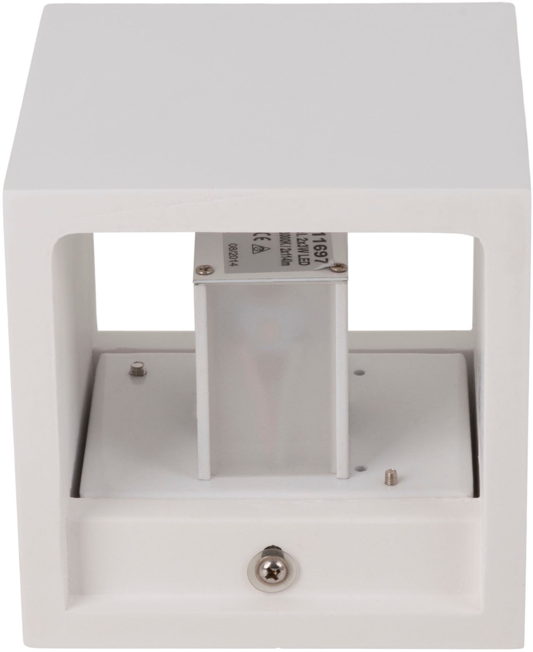 näve LED Wandleuchte »Wanna«, 1 flammig, Leuchtmittel LED-Modul | LED fest integriert, incl. 2x 3W Cree xp LED, l: 11,5cm, b: 11,5cm, h: 11,5cm, Gips, weiß