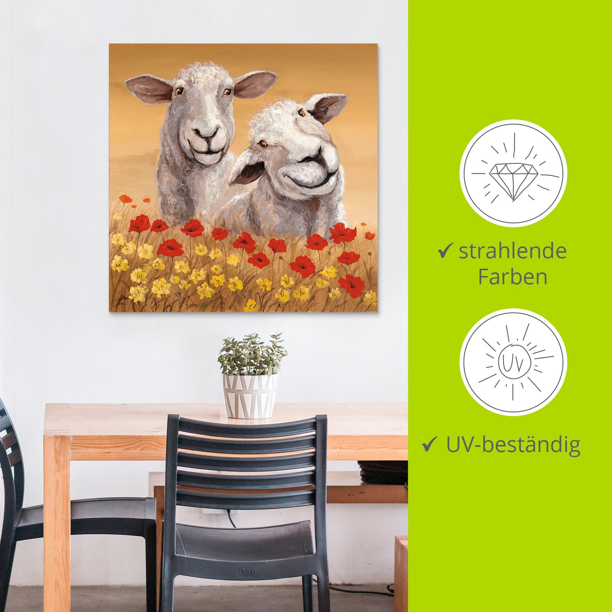 Artland Wandbild »Schafe«, Haustiere, (1 St.), als Alubild, Outdoorbild, Leinwandbild, Poster in verschied. Größen