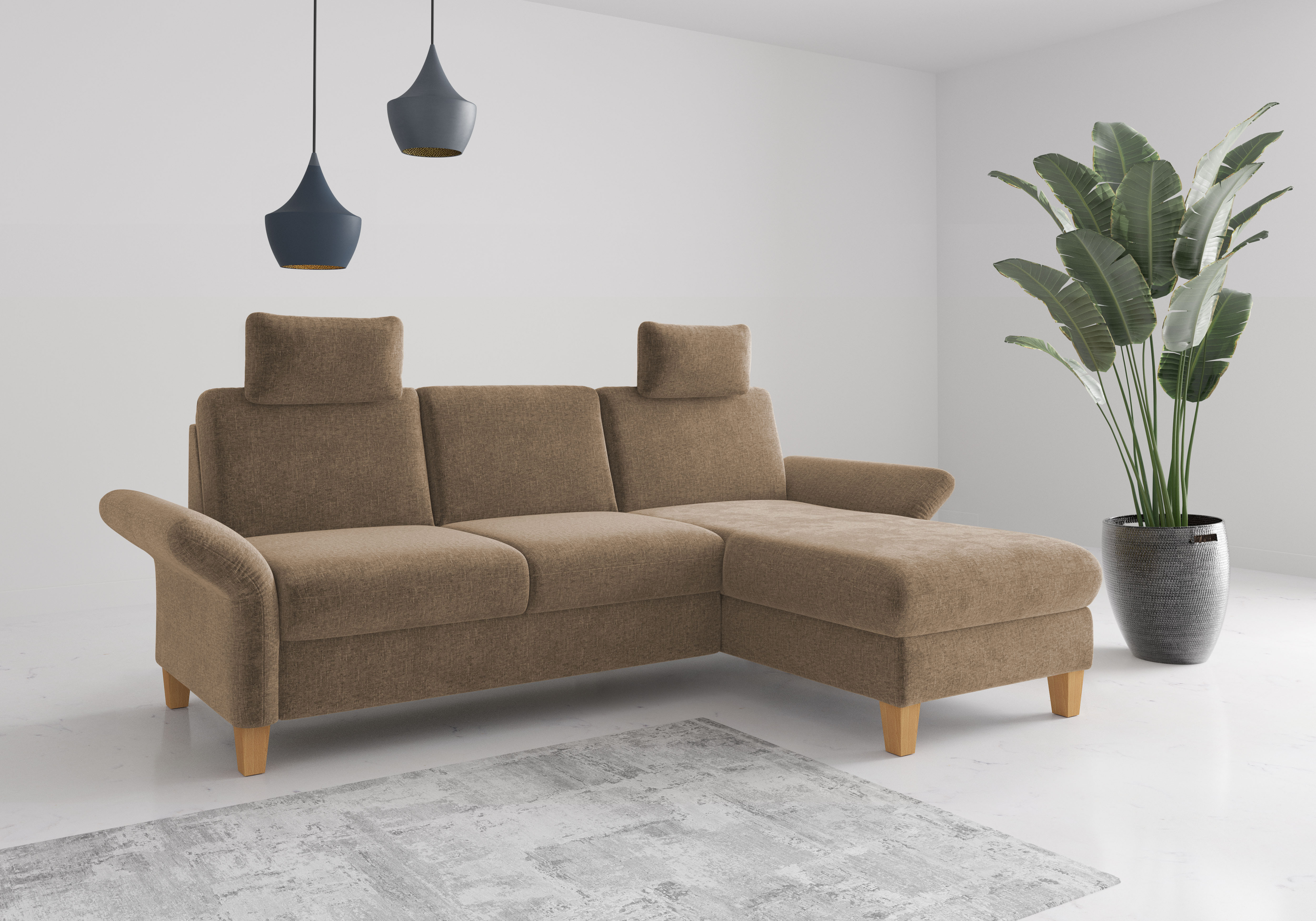 OTTO home Ecksofa "Rochelle, L-Form" wahlweise mit Armteilverstellung, Schlaffunktion und Bettkasten