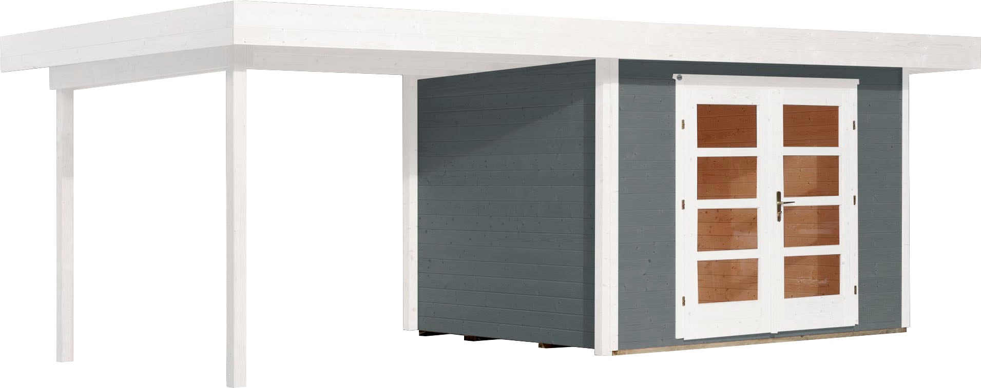 weka Gartenhaus "Designhaus 126 Plus" mit Anbaudach