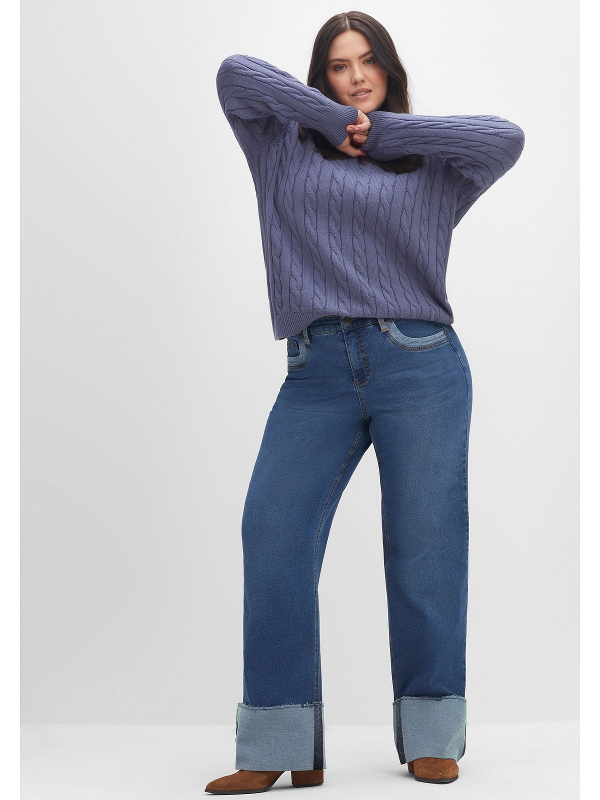 Weite Jeans »Große Größen«, ELLA für kräftige Oberschenkel und Waden