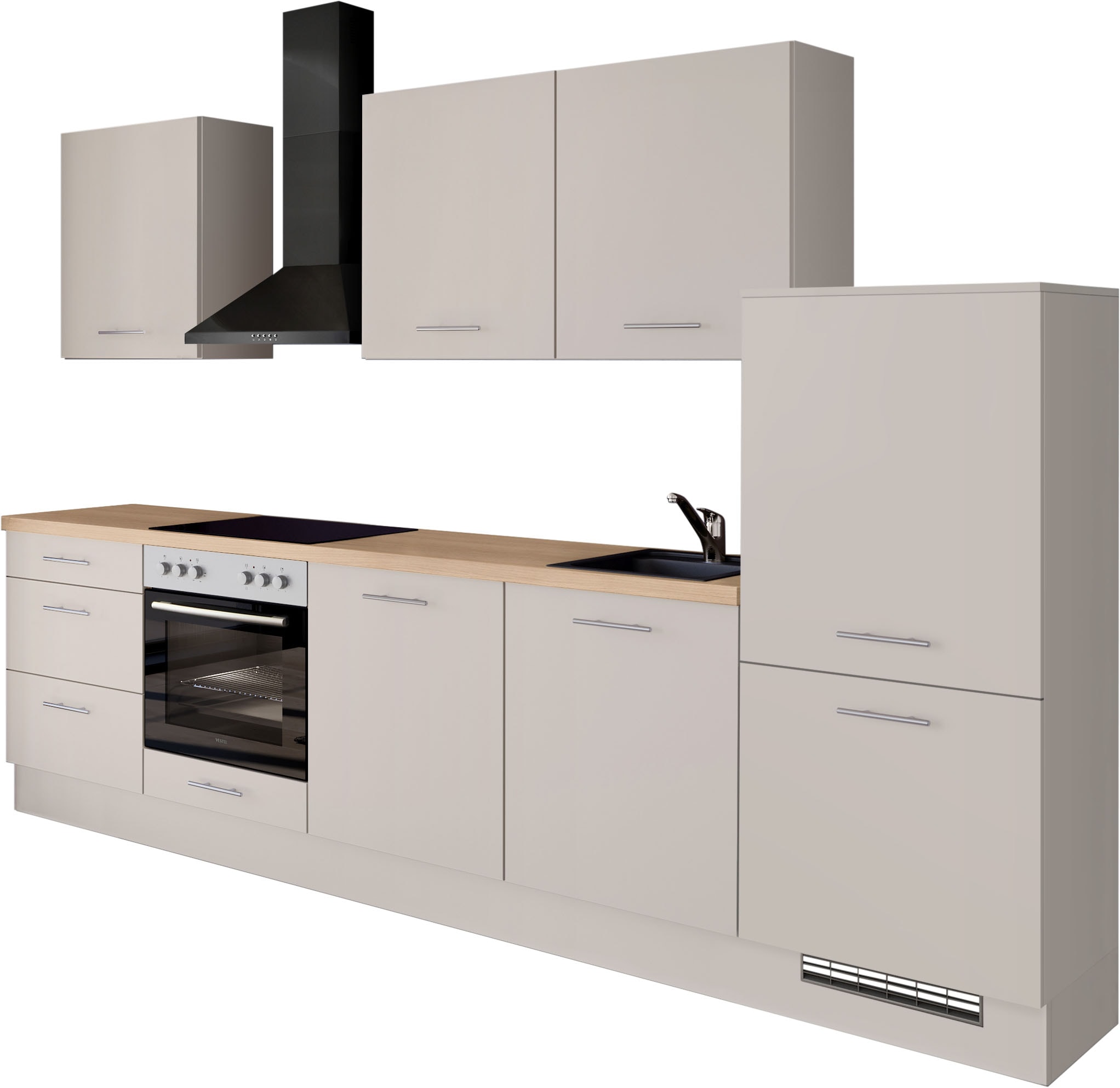 IMPULS KÜCHEN Küchenzeile ""Kopenhagen", Ausrichtung wählbar, Schubkästen mit Soft-Close" Set, vormontiert, wahlweise mit E-Geräten, Breite 300 cm