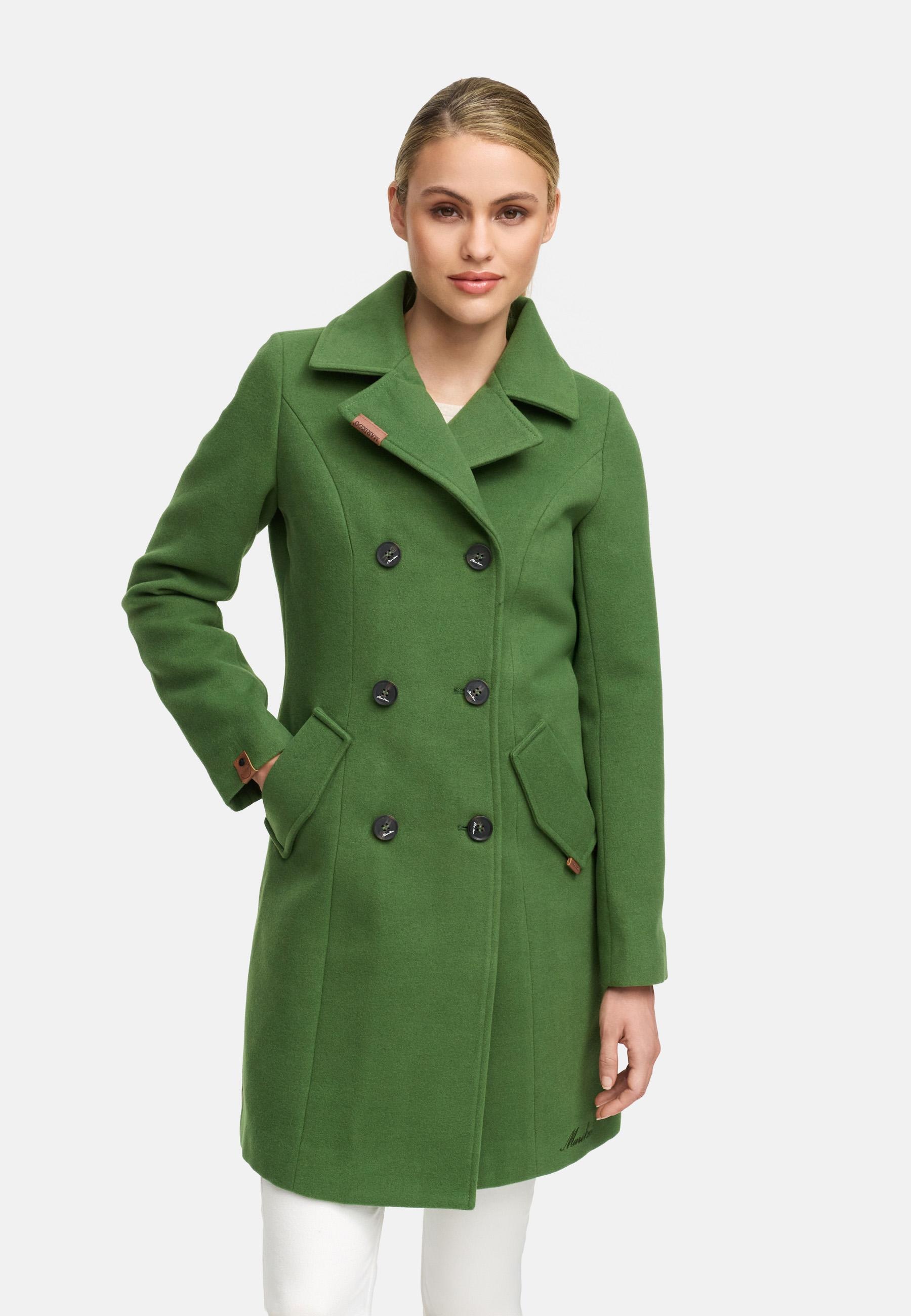 Marikoo Wollmantel »Nanakoo«, edler Damen Trenchcoat in Woll-Optik