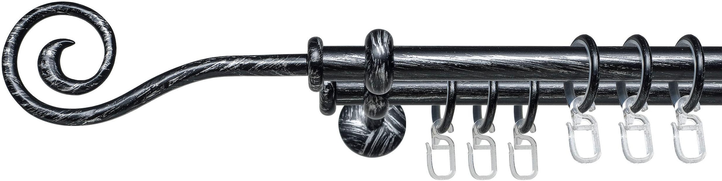 Liedeco Gardinenstange "Esp Spirale" Ø 16 mm 2 läufig-läufig Fixmaß 2-läufi günstig online kaufen