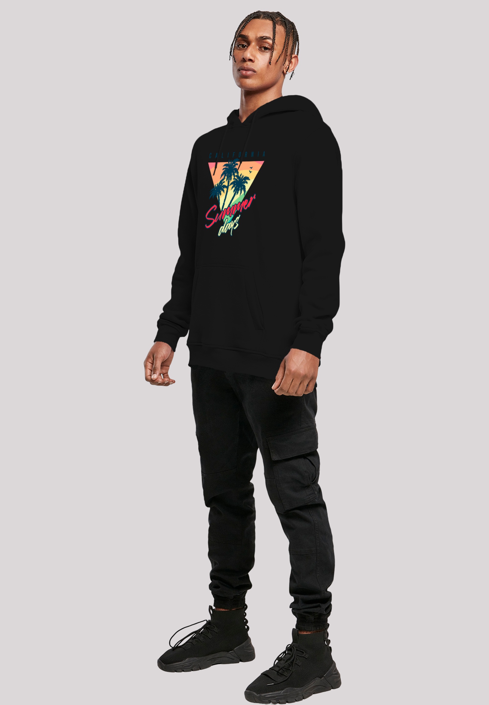 F4NT4STIC Kapuzenpullover »California Palmen Retro«, Premium Qualität