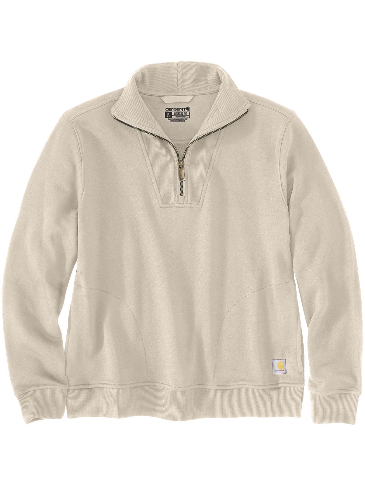 Kapuzenpullover CARHARTT "Half-Zip", Gr. XL, weiß (creme), Obermaterial: 50% Baumwolle CO. 50% Polyester PES., Pullover Kapuzenpullover