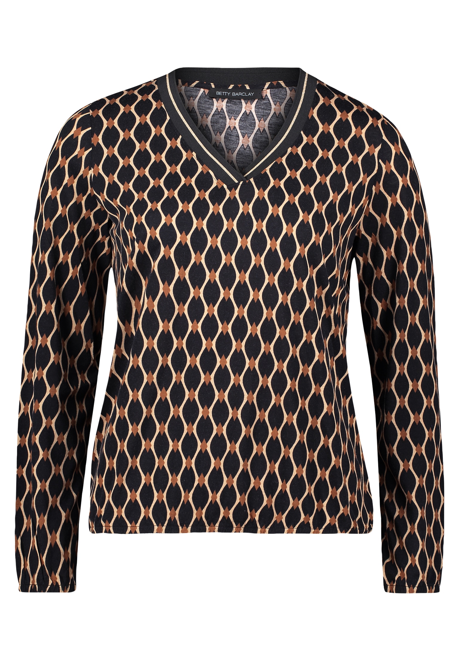 Betty Barclay Kurzarmshirt "Betty Barclay Damen Blusenshirt mit V-Ausschnit günstig online kaufen