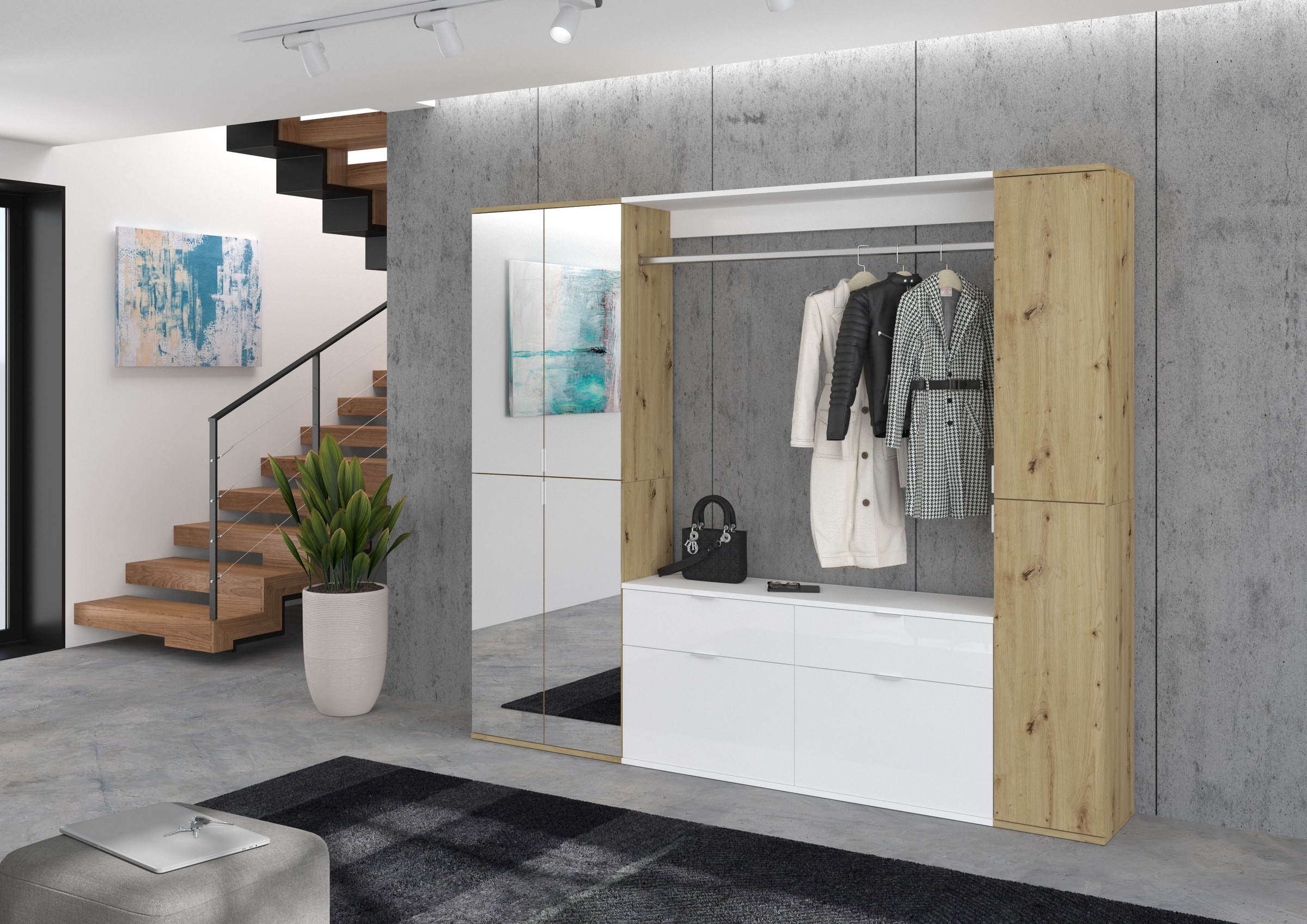 Home affaire Garderoben-Set "Trondheim, Breite 212 cm, 5-teilig, bestehend günstig online kaufen